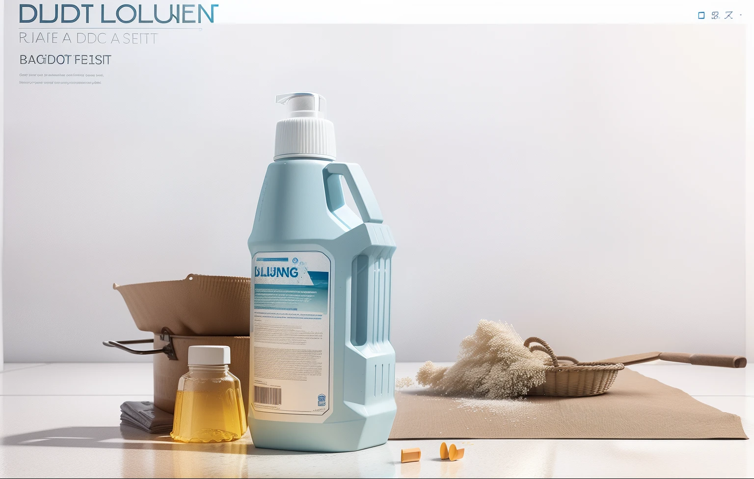 Laundry detergent bottle design,Simple and atmospheric,3D render the scene