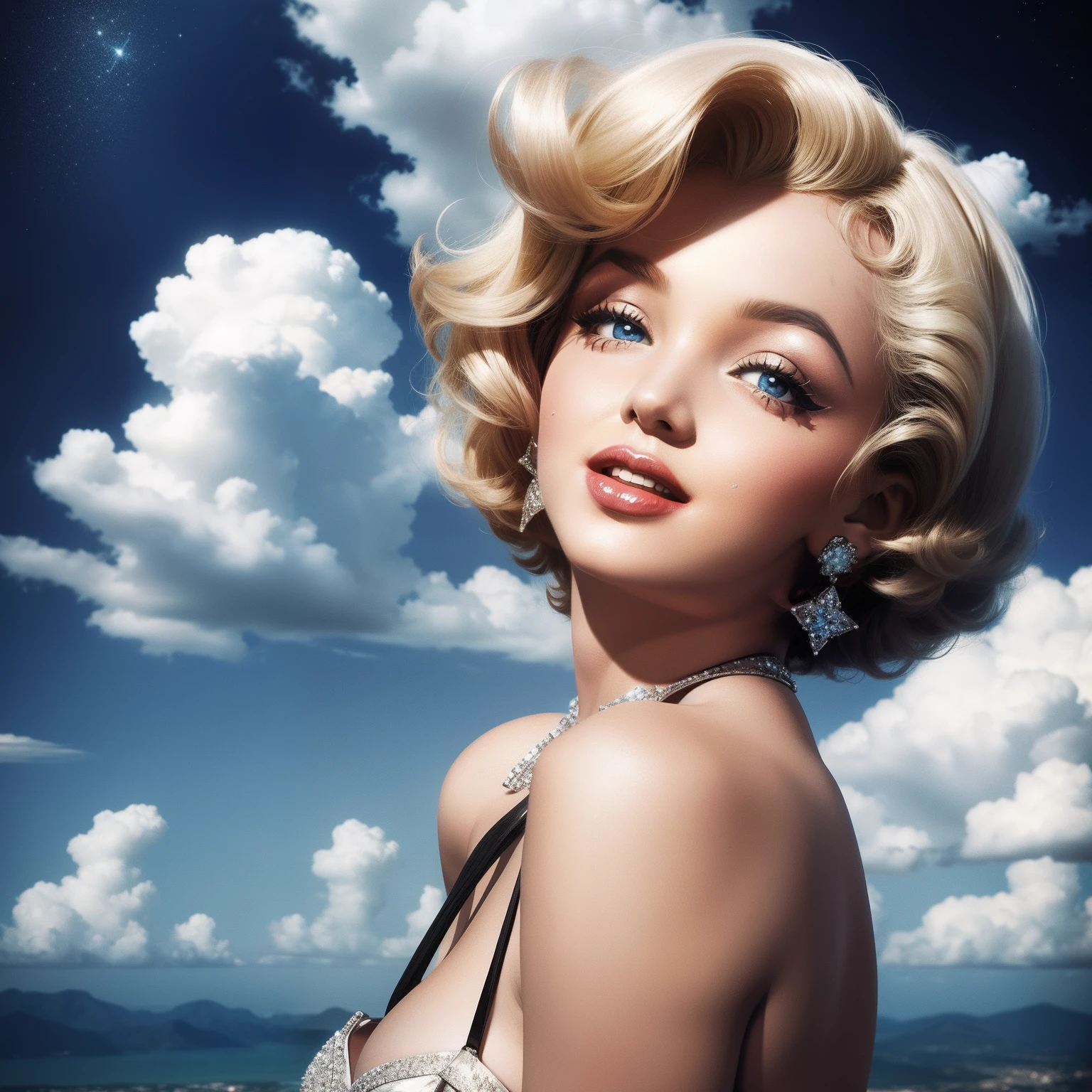 Marylin Monroe in the sky with diamonds
