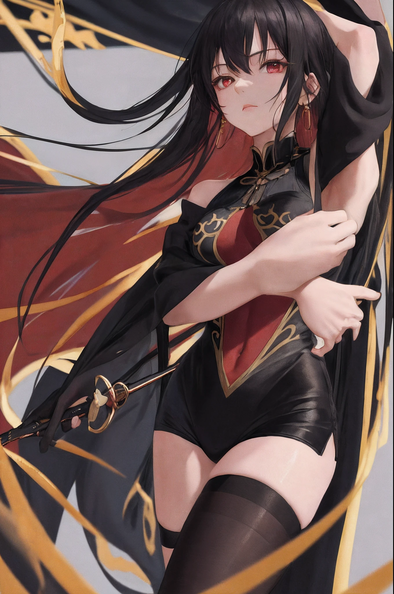 mizuki,small breasts,erected nipples, (dark-skinned female:1.2), (dark skin:1.2), two side up, very long hair, brown hair, hair between eyes, hair ribbon, hair rings, pink eyes, (ultra mini aodai),(delicate embellishments, Complex beading, Sequin and embroidered dress),(no panties:1.2),undergarment,exposed bare shoulders, Old castle,looking at viewer,(highres, high quality:1.1), intricate details, cinematic lighting, 1girl,(red blush,embarrassed),(metal collar),