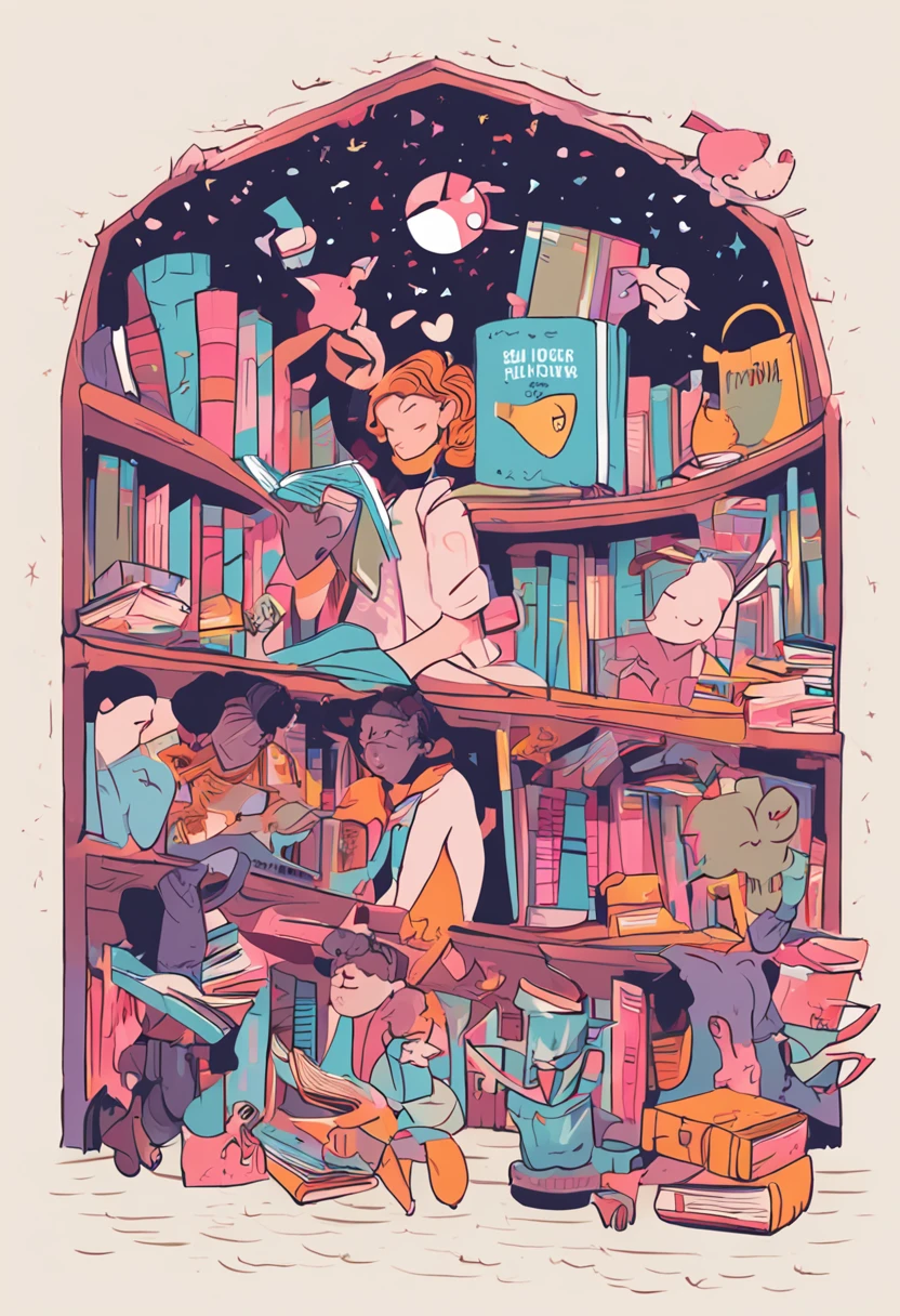 As a world-class illustrator，I am honored to design a theme for you《The Literature Club recruits new students》Poster illustration。Below is the on-screen description I designed based on the background information of the project：

Screen description：
This illustration has bright colors and vibrant scenes，It shows the charm of the literary society。In the center of the picture is a huge book，The page glows brightly，Illuminate the darkness around you。This symbolizes that the Literature Club is a platform for bringing together various literary and artistic activities，Bring knowledge and inspiration。

The book is surrounded by a crowd of energetic students，They wore T-shirts from literary clubs of different colors，stands for diversity and inclusion。They came together，Some are reading books，Some people are writing，Someone is talking about literature。This expresses the friendship between members of the literary community、collaboration，Share the love。

in the lower left corner of the screen，There is a magic inkwell，The ink in the ink bottle forms a variety of gorgeous words and patterns，Symbolizes the magic and creativity of literature。Next to the inkwell is a quill pen，Represents the tools of writing and creation。

in the right corner of the screen，It showcases gorgeous and colorful landscapes，Like a blooming flower、Flying pages and birds, etc。This symbolizes the beauty and infinite possibilities of literature，Fascinating。

Enfim，At the bottom of the screen is a job posting for the Literary Club，Include time、Location and contact details，Let the audience get more information。

Then the illustrations come to life、Characterized by creativity and diversity，It aims to attract more students interested in literature to join the literary club，Inspire their love and exploration of literature。