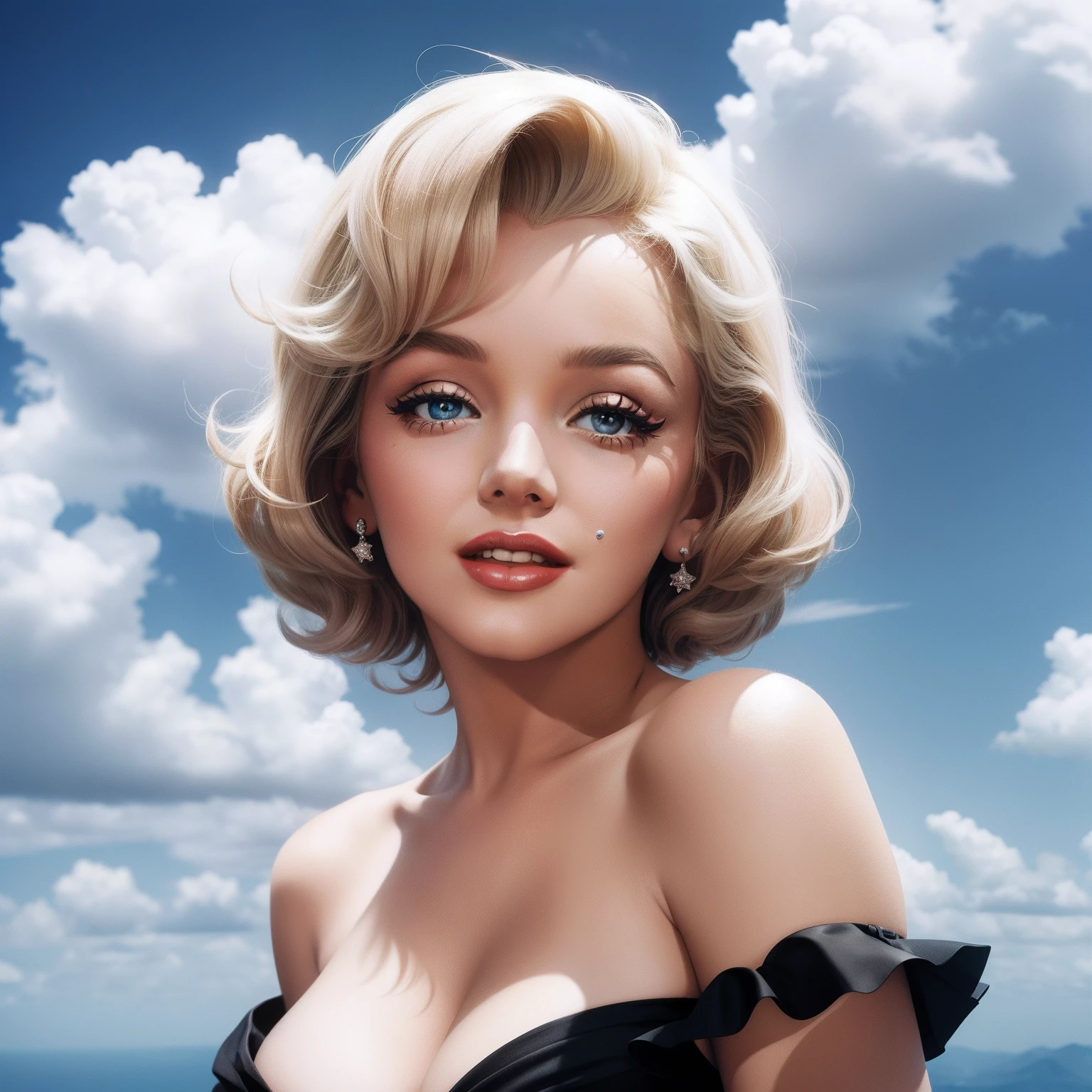 Marylin Monroe in the sky with diamonds