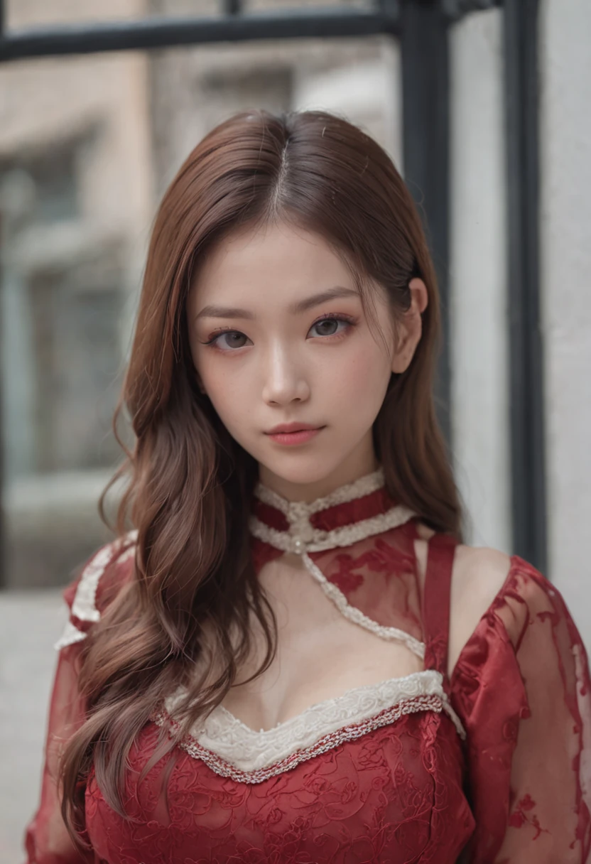 best qualtiy， 超高分辨率， （realisticlying：1.4），2 girls，（natta），（looking at viewert：1.331），（whaite hair），posing on a，Tokyo Street，nightcityscape，Cyberpunk-city，the soft light，1girll，Extremely beautiful face，chest circumference，putdownhands，random hair style，Random expressions，largeeyes，Alvine，（short- sleeved。JK_shirt）， JK_Style， （Red jk erotic dress）， （JK erotic binding）， blend， best qualtiy