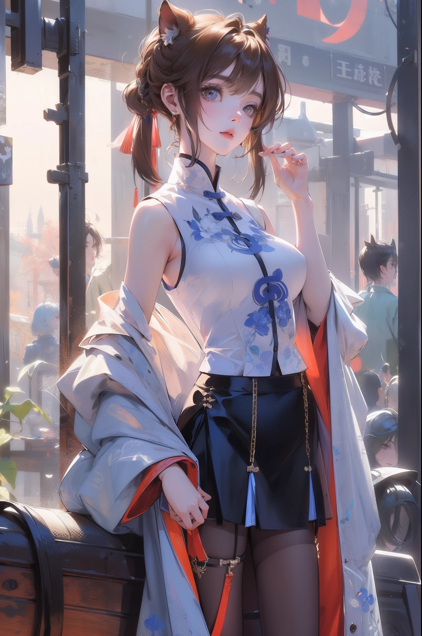 ((8K:1.27)、最好质量、tmasterpiece、超高分辨率:1.2)photo beautiful Japanese woman(Deleite para la vista:1.1) (tee shirt:1.21) designs:Gregg Lutkowski and Alphonse Mucha have intricate elegance、fanciful、the detail、Geometry、Gradient lighting、1girl in、Delicate skin、looking at viewert、with brown eye、(Short hair with bangs:1.2)、(the breasts are large:1.0)、(middle areolae:0.8)、(hentail realism:1.4)、(最好质量:1.0)、(超高分辨率:1.0)、8K、RAW photography、(tmasterpiece:0.2)、(PureErosFace_V1:0.5)、 Lightweight sleeveless T-shirt、pantie、Semai construction site、is shy、Outdoor exposure、Twist the skirt yourself、Show panties、Futomo、Embarrassing、Show yourself panties、troubled look、