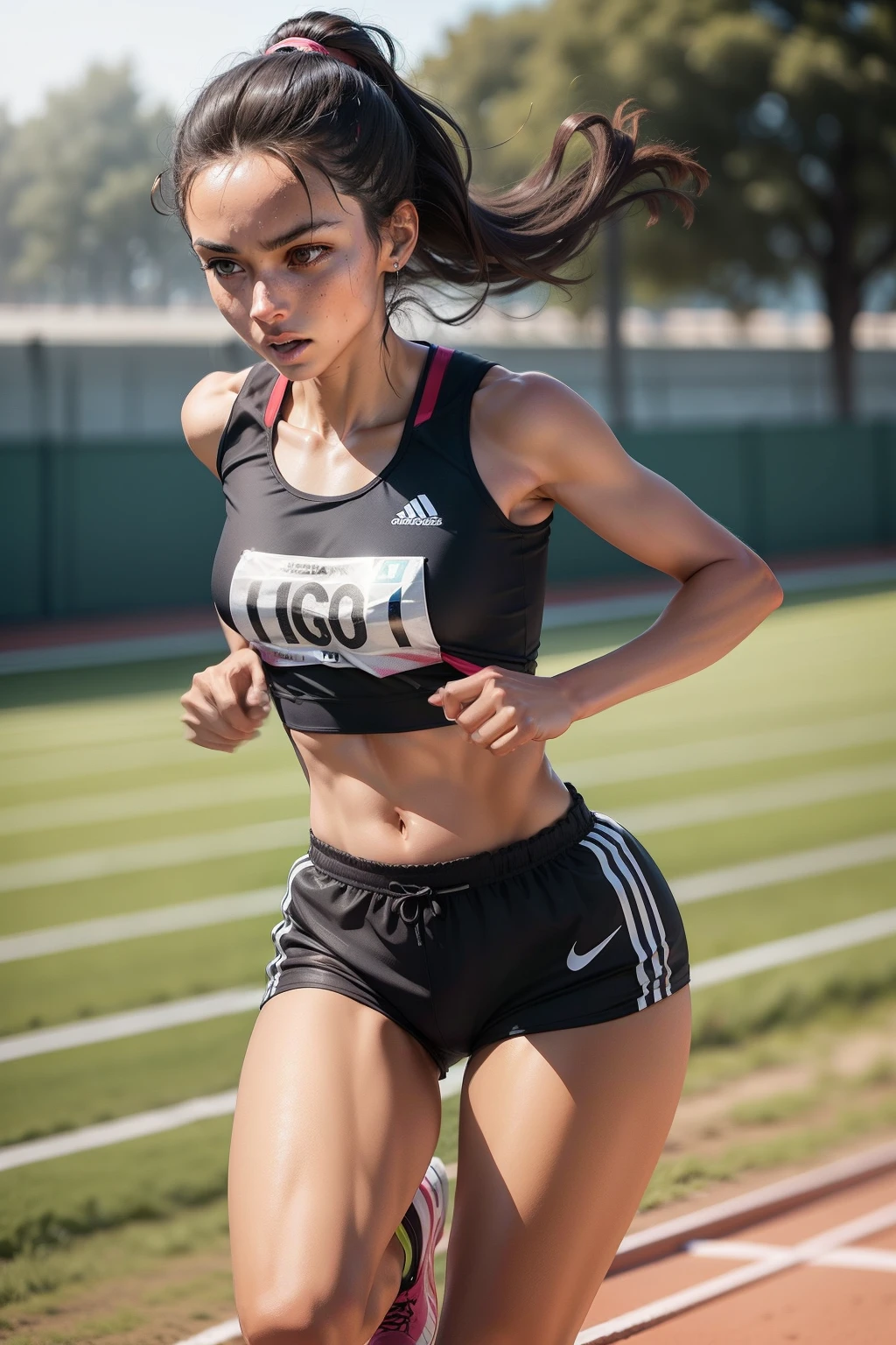 Woman running on a track, sprinting, girl is running, girl running, wearing track and field suit, shutter inventory, Sprinters participate in competitions, running pose, Correr libremente, running sequence, sport outfit,, athlete photography, sport photography, istock, medium distance, running fast towards the camera, Fast-paced