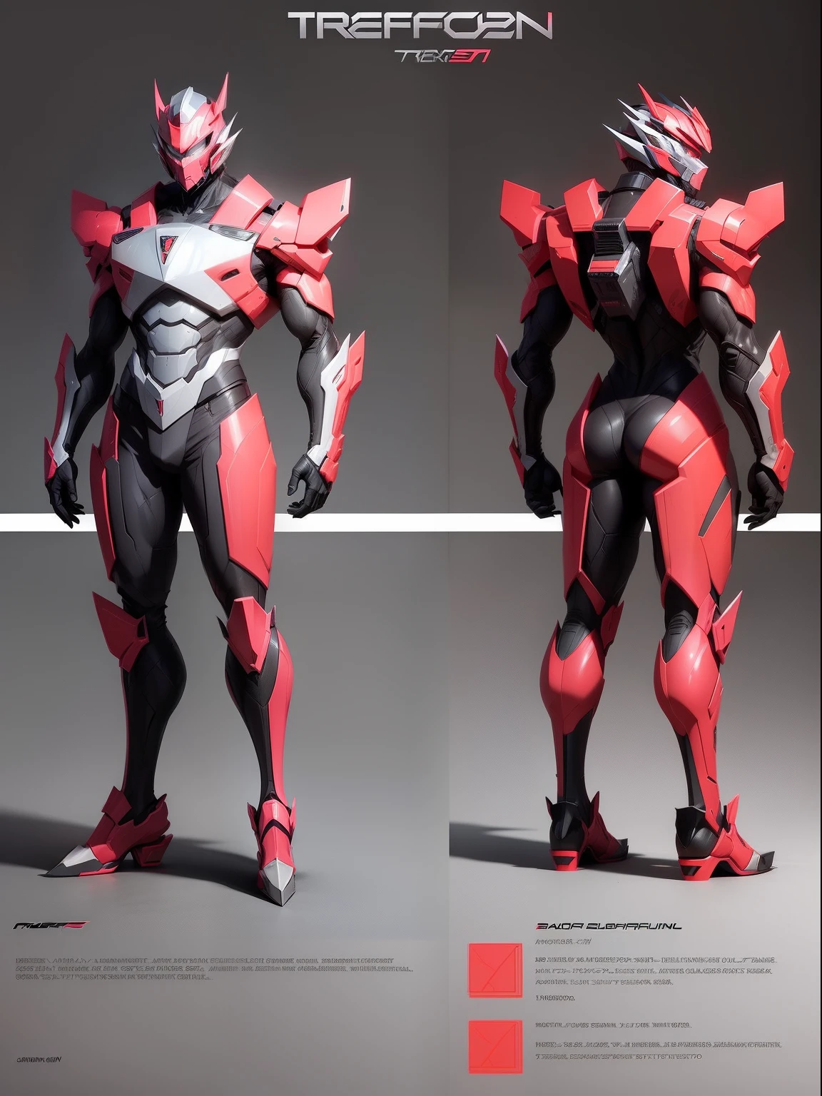 a very very very slim gray and neon red transformer full character reference sheet with Lamborghini like properties