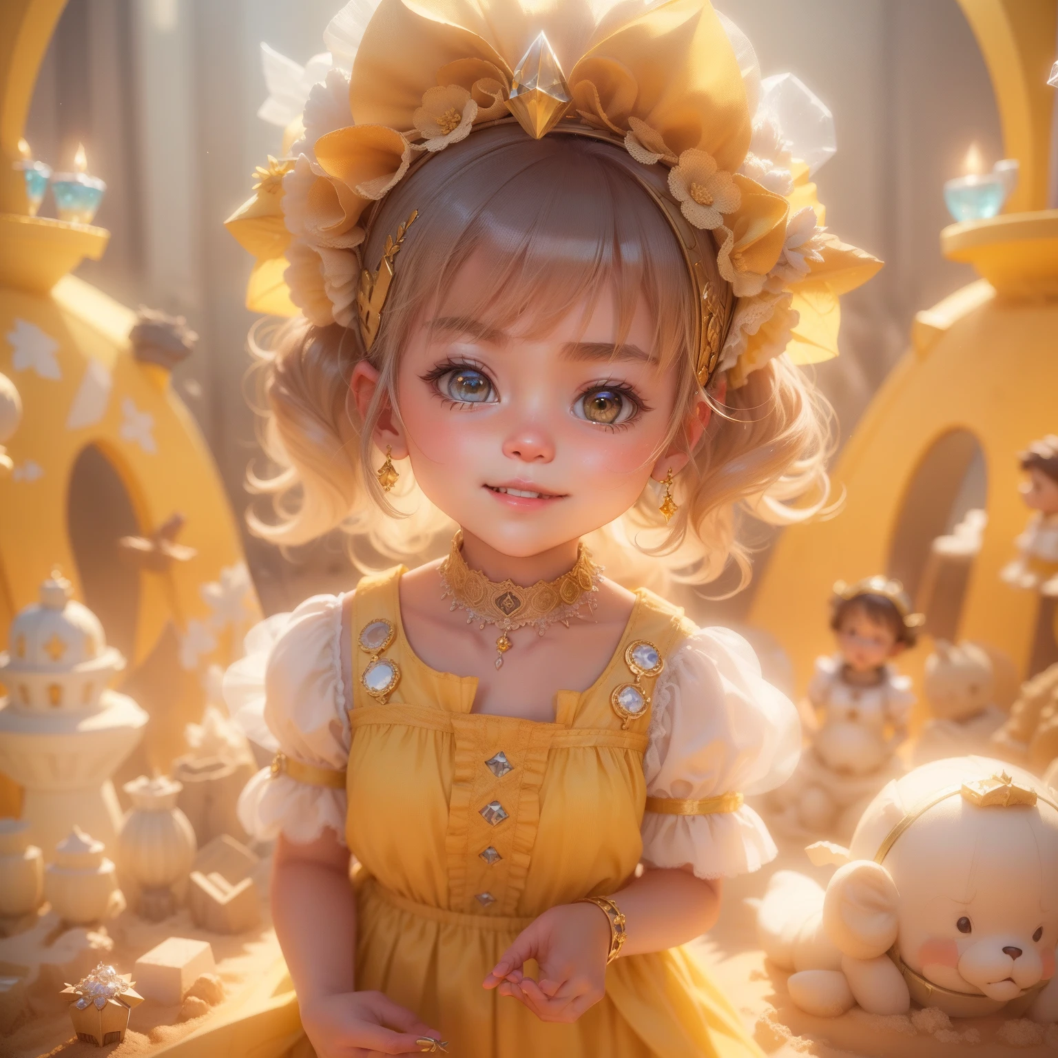 (((1 toddler:1.4))), (baby face), (round face), (little chest), (blonde long hair:1.2, big forhead:1.2), (straight cut bangs:1.2), blonde hair, shiny hair, hairgrip, curled eyelashes:0.6,(beautiful big eyes:1.3), intricate eyes,beautiful detailed eyes,symmetrical eyes,big eyes:1.5,(apricot eyes:1.2), extremely detailed cute anime face, clear pale blush, dark brown skin, solo,🦄,🌈,kawaii,(((lustrous skin:1.5,tanned skin,bright skin: 1.5,skin tanned,shiny skin,very shiny skin,shiny body))),((nsfw)),((little ,chibi))),((small tiny body)),,((((6 years old)))),((flat chest)),
mini skirt,(navel),(snowflake wreath),winter clothes,(((intricate outfit,intricate clothes,embroidered outfit,ornate outfit,embroidered clothes,ornate clothes))),
(dynamic pose:1.0),embarrassed,(centered,scale to fit dimensions,Rule of thirds),
inside,indoor,((cozy gothic room)),scenery:1.25,((intricate scenery)),((winter decorations)),
(Glossy winter ornaments),highres,sharp focus,(ultra detailed,extremely detailed),(photorealistic artwork:1.37),(extremely detailed CG unity 8k wallpaper),(((vibrant colors,vibrant theme))),(intricate),(masterpiece),(best quality),artistic photography,(photography taken by sldr),(intricate background),perfect rendered face,perfect face details,realistic face,photo realistic,analog style,((intricate detail)),(((realism))),