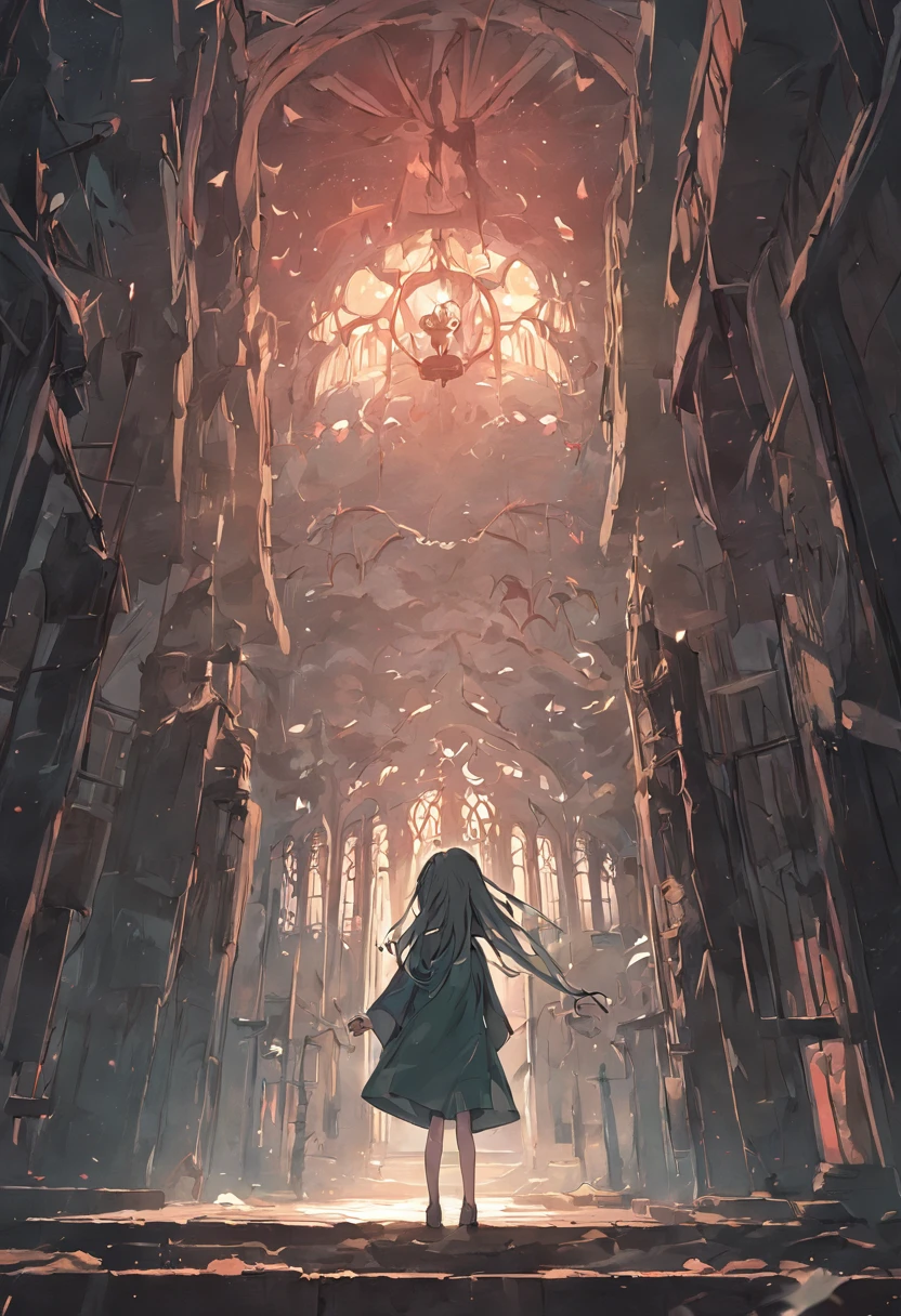 A gloomy old house comes into view,The walls are high,Exudes an eerie atmosphere。