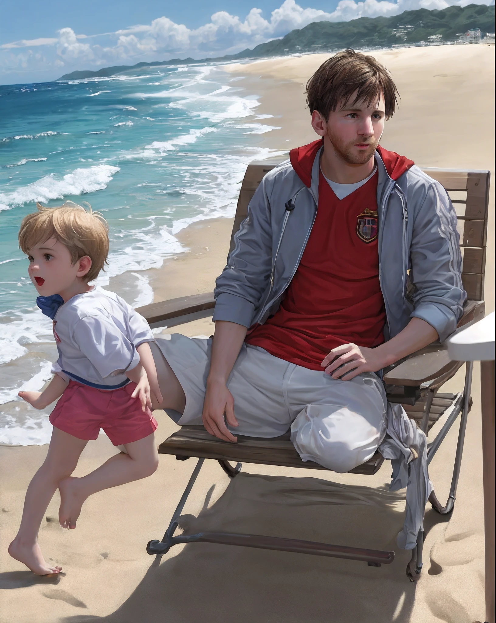 Messi on the beach