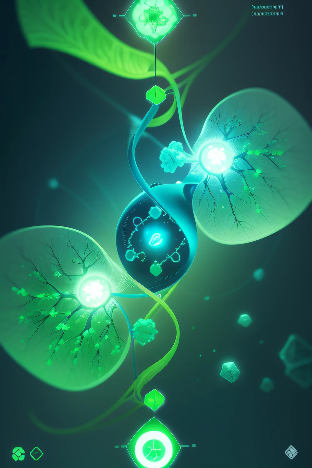 "Create a biomedical image with scientific flair. Blend cell imagery, lab setups, and a subtle DNA icon. Integrate medical imaging and tech elements. Opt for cosmic green hues. Add text: 'Biomedical Progress' and 'Advancing Science.' Use tags: '#Innovation' and '#Healthcare.' Strive for a green-themed image that embodies progress and innovation with ease."