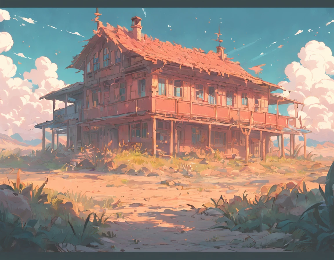 house in the desert by josse schmalle, in the style of pixel art, baroque maritime, lo-fi aesthetics, cartoonish style, calm waters, mexican core, neo-geo