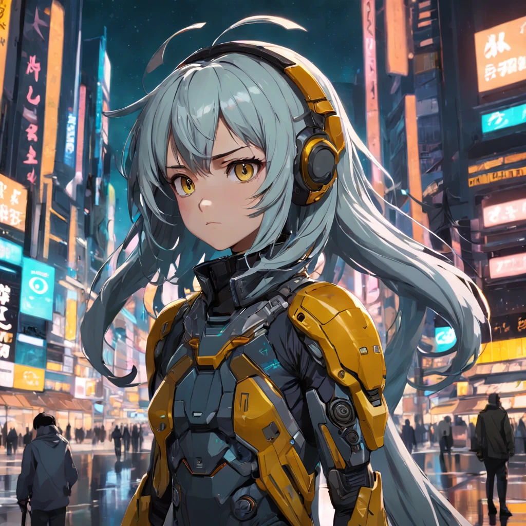 sci fi character art, cool artwork, futuristic style, in the style of 32k uhd, atey ghailan, geoff johns, dark yellow and gray, panasonic lumix s pro 50mm f/1. 4, techpunk,
