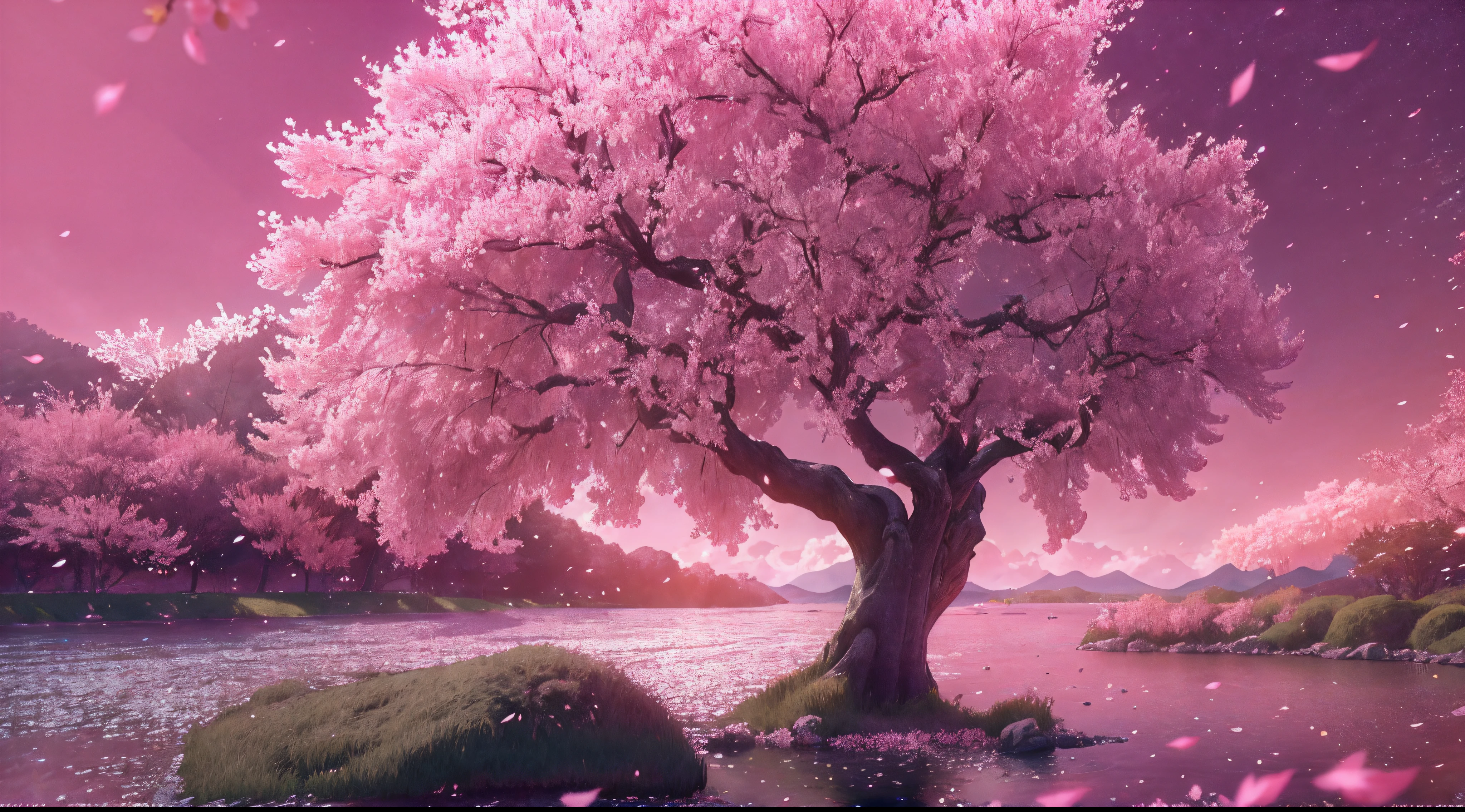 masterpiece, (photorealistic:1.4), best quality, beautiful lighting, realistic,  (extremely detailed CG unity 8k wallpaper), (full body:1.1), intricate, high detail, sharp focus, dramatic, RAW photo, 8k uhd, film grain, caustics, subsurface scattering, reflections,  sakura tree, sakura trees, falling leaves, pink leaves, 
trending on ArtStation, trending on CGSociety, Intricate, High Detail, Sharp focus, dramatic,  best quality, highres,