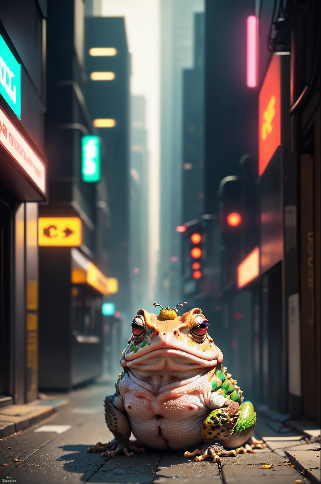 A toad,cyber punk style