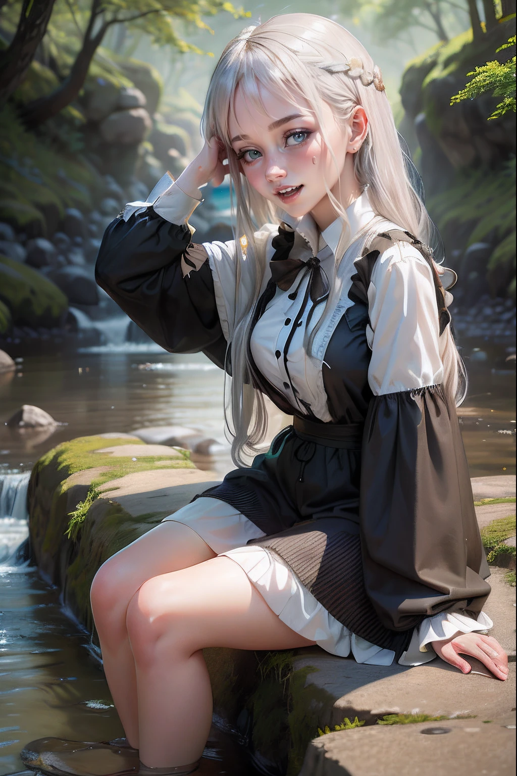 Laugh swimsuit play in the water