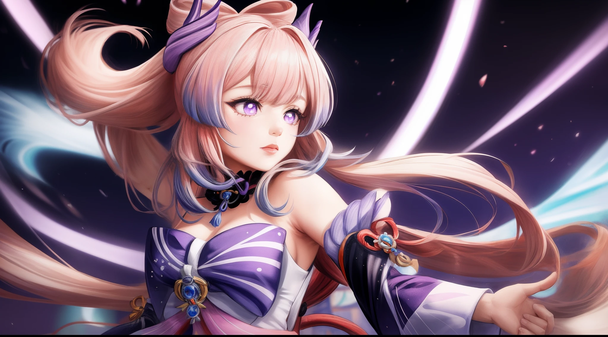 Yae miko(purple eyes)(skirt)(rule 34)
