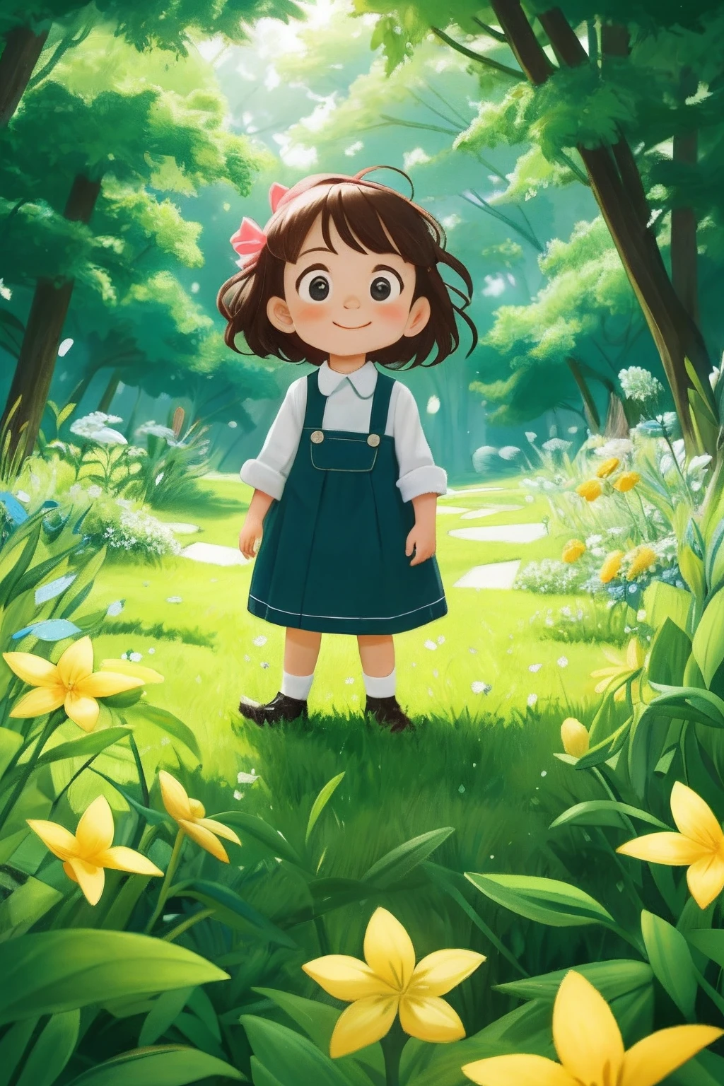 A  girl in the green department