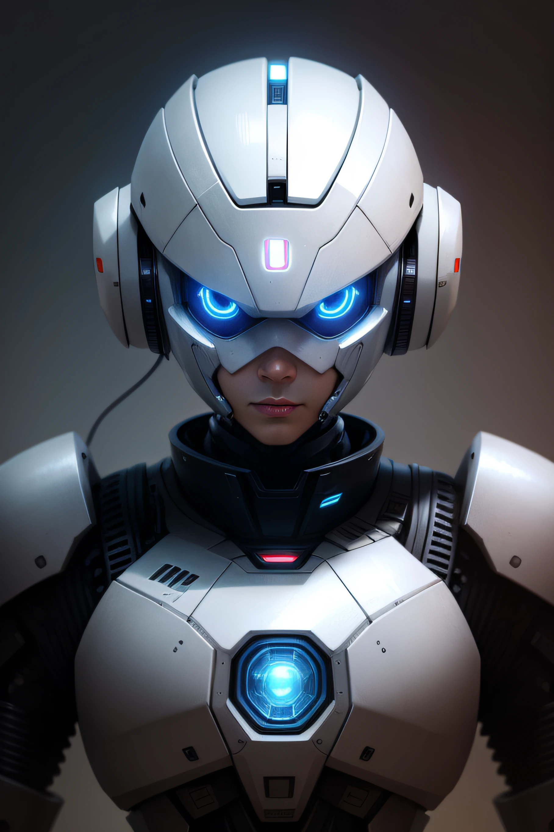 futuristic robot head