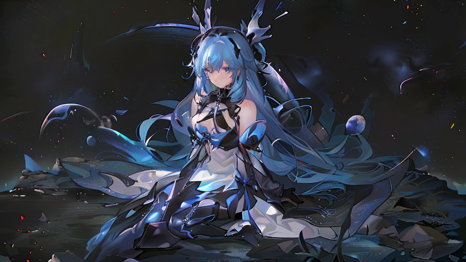 lamia,lying,under water,