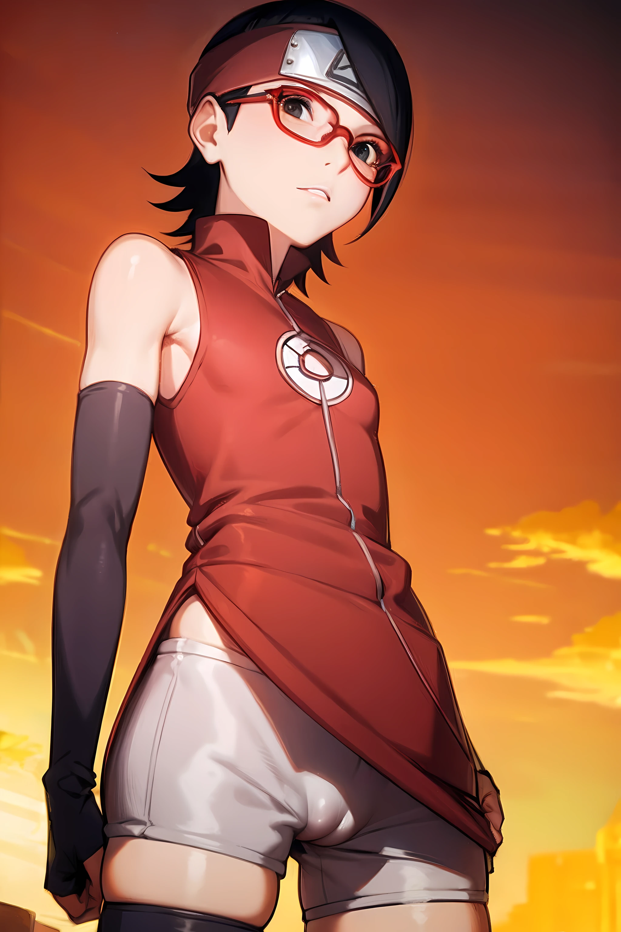 cameltoe, visible cameltoe, same color as shorts,