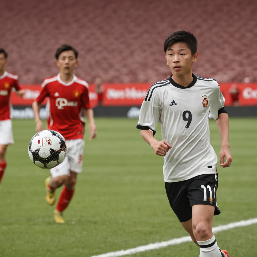 a height of 1.75m 12-year-old Chinese teenager,Wearing the number 7 shirt of the Portuguese national football team，Use snapshots to capture moments when teenagers play soccer，Use snapshots to capture moments when teenagers play soccer，Use snapshots to capture moments when teenagers play soccer，Use snapshots to capture moments when teenagers play soccer，Boy student，Robust and compact，The background is players in the distance and the Old Trafford football stadium，The background is players in the distance and the Old Trafford football stadium，The background is players in the distance and the Old Trafford football stadium，The background is players in the distance and the Old Trafford football stadium，The background is players in the distance and the Old Trafford football stadium，The background is players in the distance and the Old Trafford football stadium，Sports full-body photos，fully body photo，fully body photo，fully body photo，Photoreality，photore，tmasterpiece，hentail realism，Photoreality，hight contrast，The photorealistic digital art trend is detailed and realistic in Artstation 8k HD HD, , best qualtiy, 超A high resolution, (真实感:1),A high resolution, A detailed, RAW photogr, rich colours，hyper realistic lifelike texture，dramatic lights