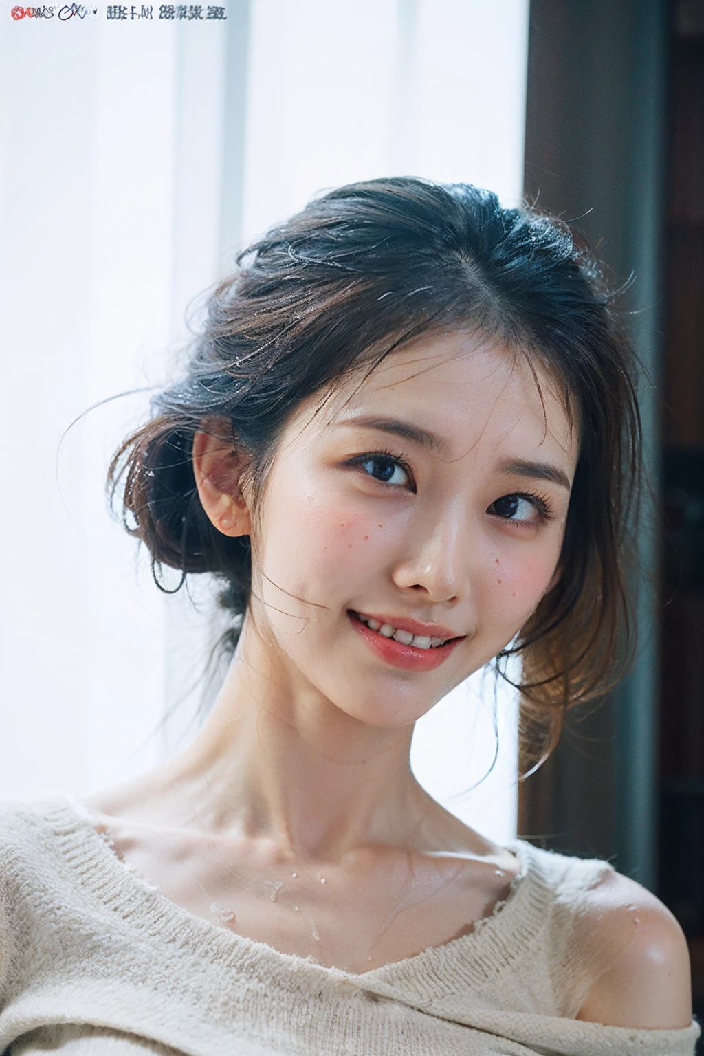 Photo of a beautiful Japanese woman, huge breasts, ultra-detailed face, no bra,, sexy, random hairstyle, wet body, wet clothes, transparent clothes