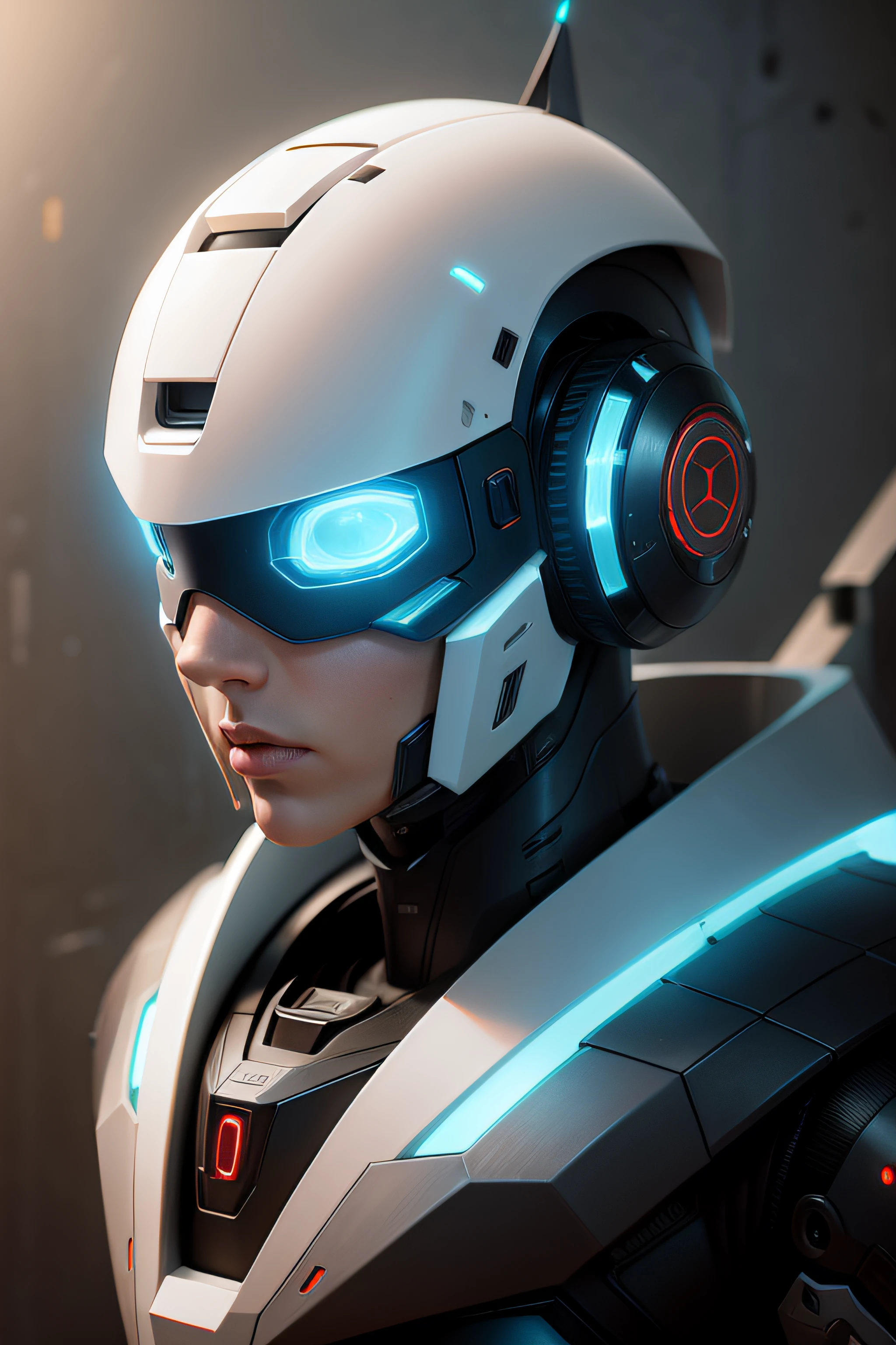 futuristic robot head