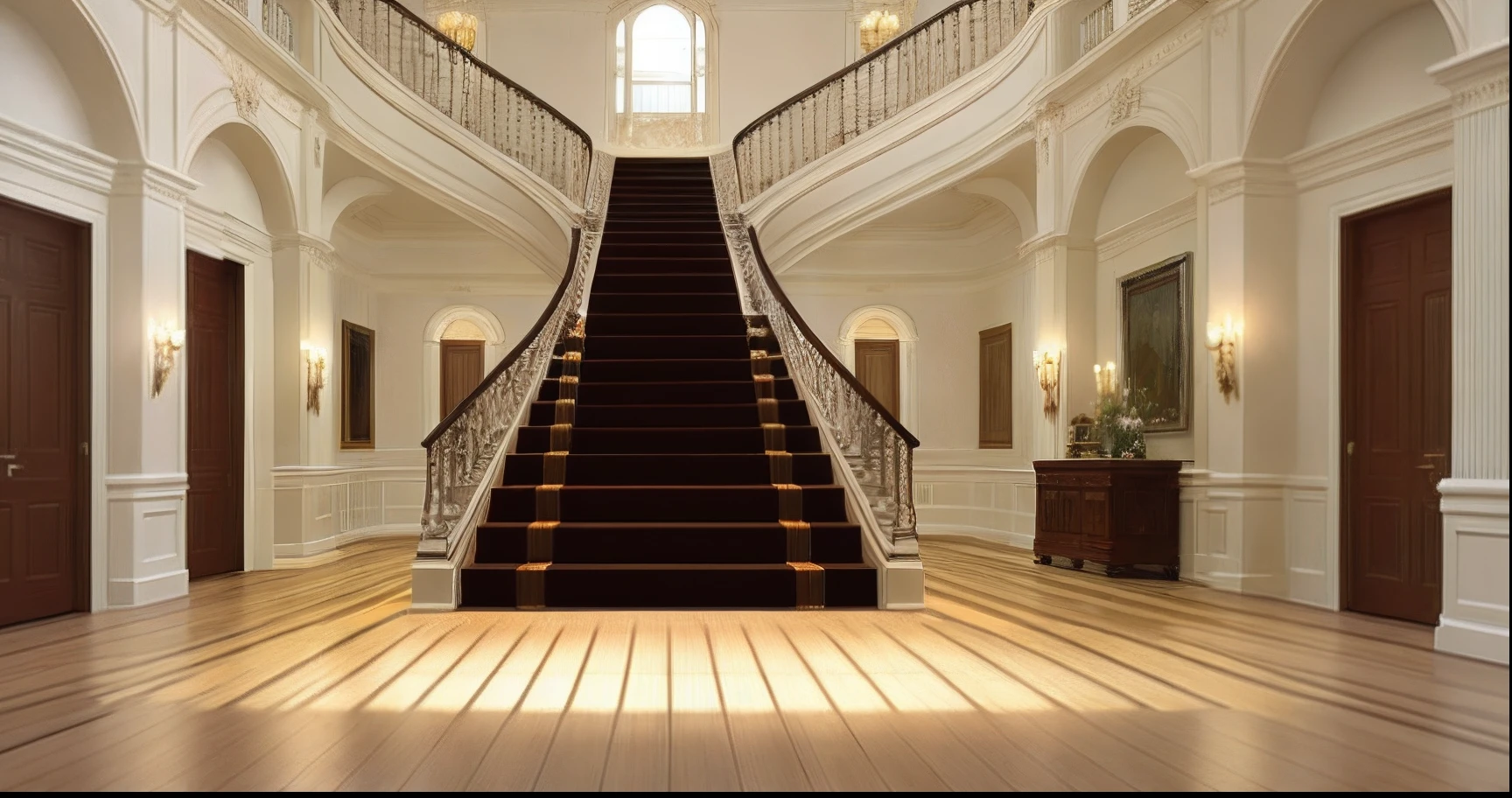 A big hall walls and floor
