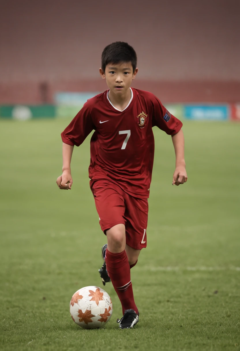 a height of 1.75m -yeld Chse teenager,Wearing the number 7 shirt of the Portuguese national football team，,Wearing the number 7 shirt of the Portuguese national football team，,Wearing the number 7 shirt of the Portuguese national football team，Use snapshots to capture moments when teenagers play soccer，Use snapshots to capture moments when teenagers play soccer，Use snapshots to capture moments when teenagers play soccer，Boy stude is compact and strong，The background is players in the distance and the Old Trafford football stadium，Sports full-body photos，fully body photo，fully body photo，Photoreality，photore，tmasterpiece，hentail realism，Photoreality，hight contrast，The photorealistic digital art trend is detailed and realistic in Artstation 8k HD HD, A detailed, skin textures, ultra - detailed, realistic skin textures, best qualtiy, 超高分辨率, (真实感:1.4),A detailed, RAW photogr,  author：Lee Jeffries Nikon D850 Film Stock Photo 4 Kodaport 400 Camera F1.6 shots, Rich colors, Ultra-realistic realistic textures, Dramatic lighting, unrealengine artstation cinestill 800 trends，