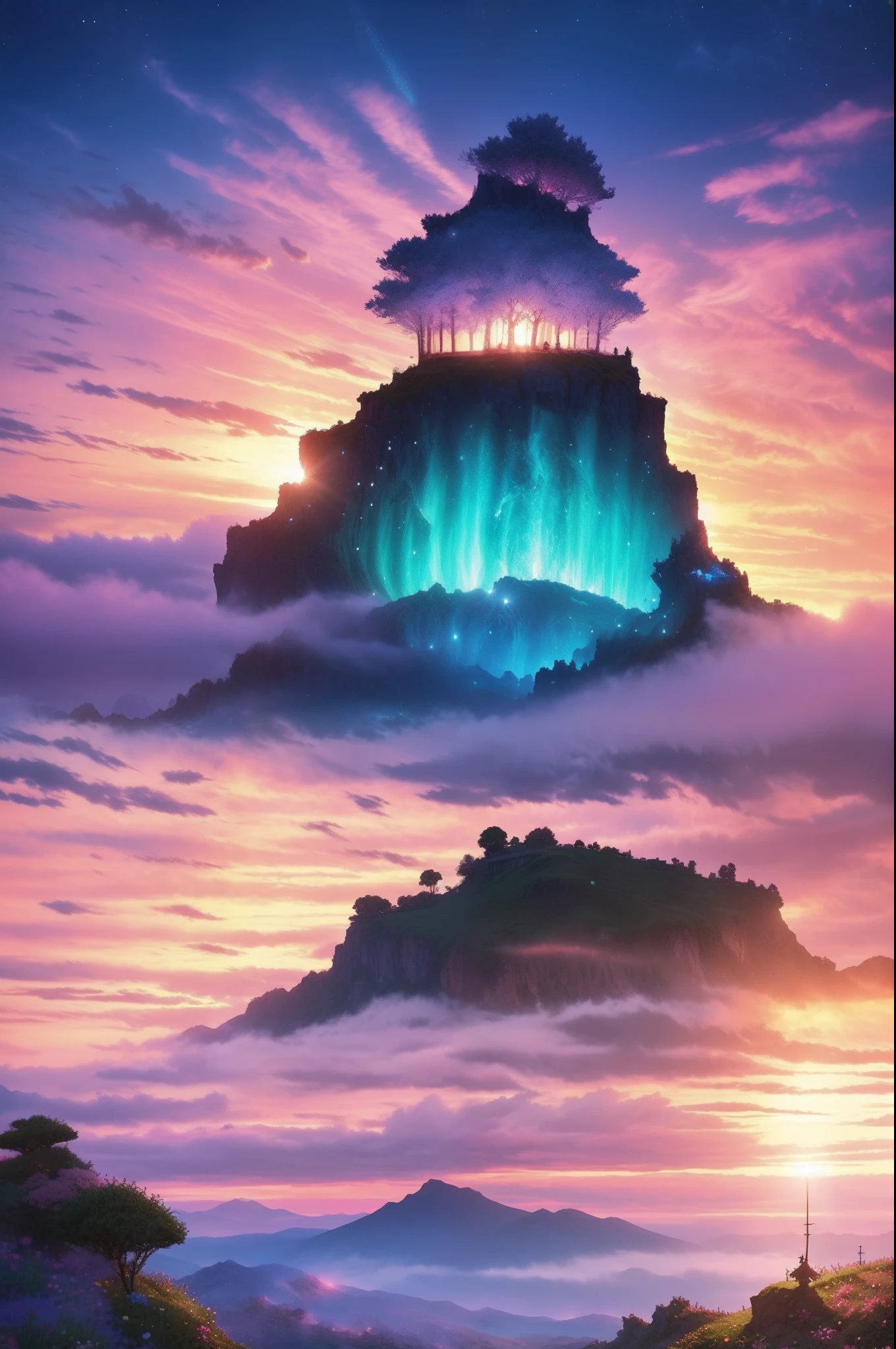 pixel game《dragon quest》,Game character design,(cavalier:1.4),In pink,dream magical,Thick clouds,surrounded by cloud,16-bit pixels