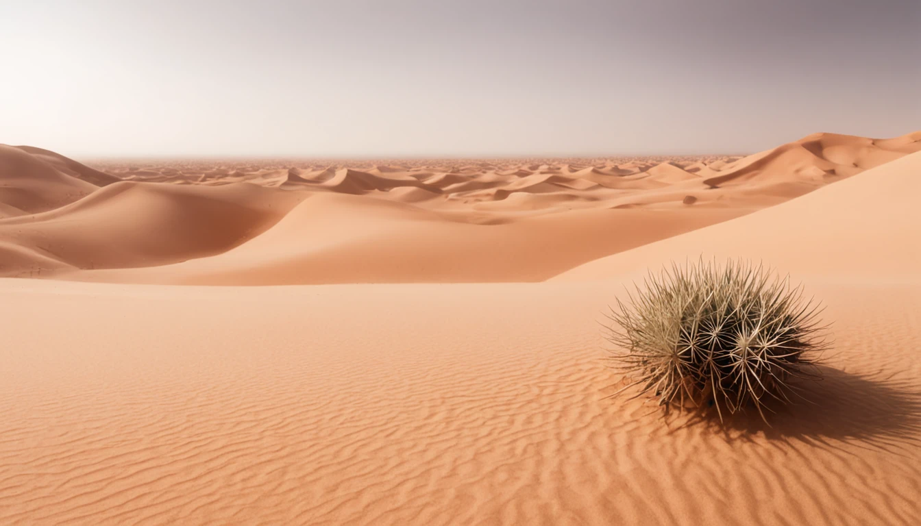 concept-art ((Vast desert)),oasis in the desert.Desert cactus ,sprawling,Empty,(Sand),(NOhumans),desolated,blurryforeground,depth of fields,k hd,Detailed details,Best picture quality,Light and shadow effects,Movie special effects, Digital artwork, illustrated, painting of a, Matte painting, Highly detailed,A mirage in the distance