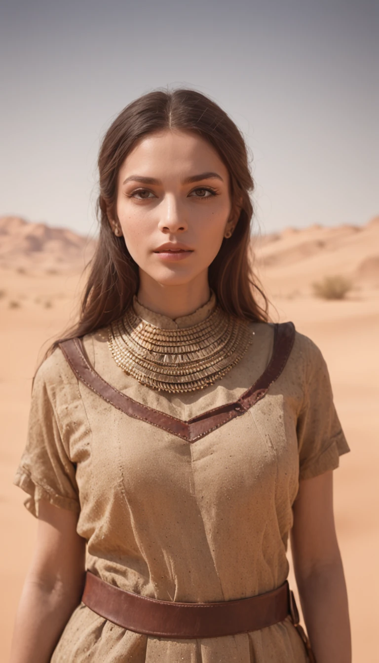 concept-art ((Vast desert)),oasis in the desert.Desert cactus ,sprawling,Empty,(Sand),desolated,blurryforeground,depth of fields,k hd,Detailed details,Best picture quality,Light and shadow effects,Movie special effects, Digital artwork, illustrated, painting of a, Matte painting, Highly detailed,A mirage in the distance,Beauty in period costume looking into the distance,