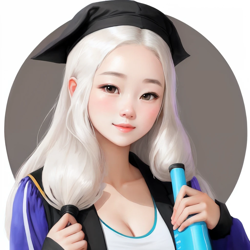 Student sister，jk，Pure royal style，long whitr hair，C cup，Cute face