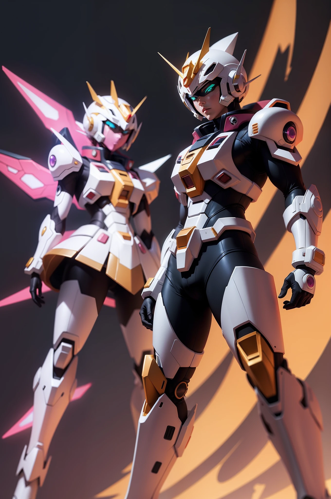Fusion,Jelly Guys,Genzu Gundam,stylised,full bodyesbian