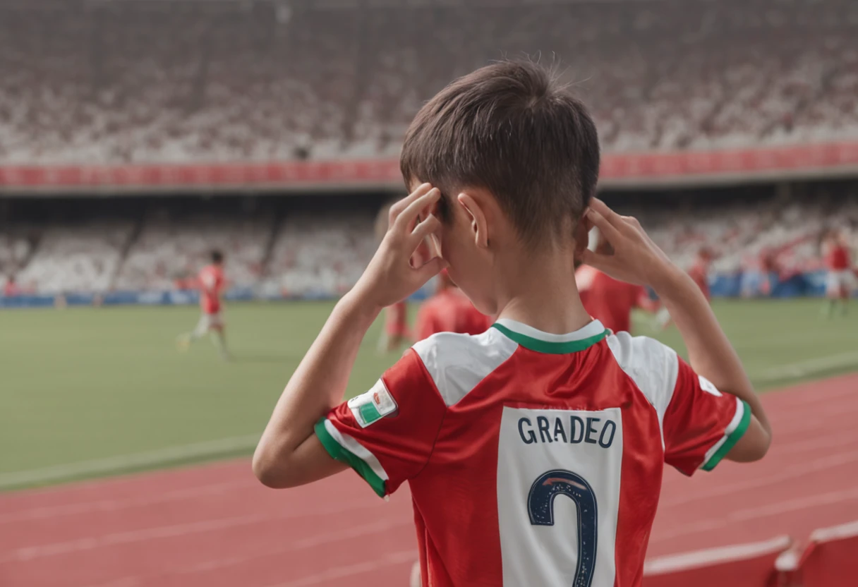 One bit height is 1.A 12-year-old Chinese boy of 75 meters,Wearing the number 7 shirt of the Portuguese national football team,Wearing the number 7 shirt of the Portuguese national football team,Wearing the number 7 shirt of the Portuguese national football team,Use snapshots to capture the moment when the teenager plays the soccer league,Use snapshots to capture the moment when the teenager plays the soccer league,Use snapshots to capture the moment when the teenager plays the soccer league,Boy student,The body is compact and sturdy,The background is a distant player and a soccer stadium full of spectators,Sports full-body photos,fully body photo,fully body photo,Photoreality,photore,tmasterpiece,hentail realism,Photoreality,hight contrast,The photorealistic digital art trend is detailed and realistic in Artstation 8k HD HD, A detailed, skin textures, ultra - detailed, realistic skin textures, best qualtiy, 超高分辨率, (真实感:1.4),A detailed, RAW photogr, author:Lee Jeffries Nikon ,D850 film photo,wide wide shot, Rich colors, Ultra-realistic realistic textures, Dramatic lighting,
