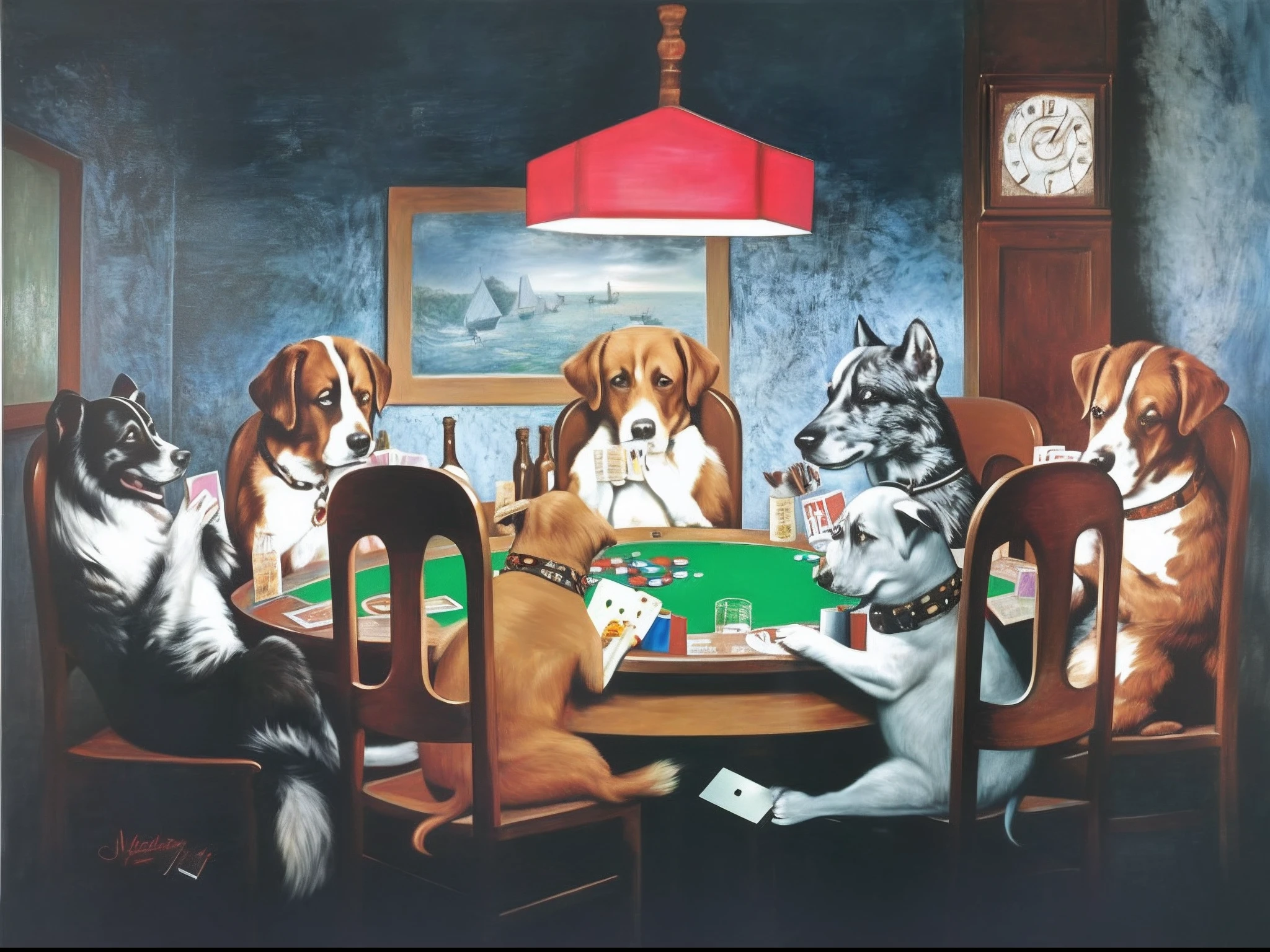 Samoyed，Corgi，Shiba dog，Demu，Play mahjong --auto