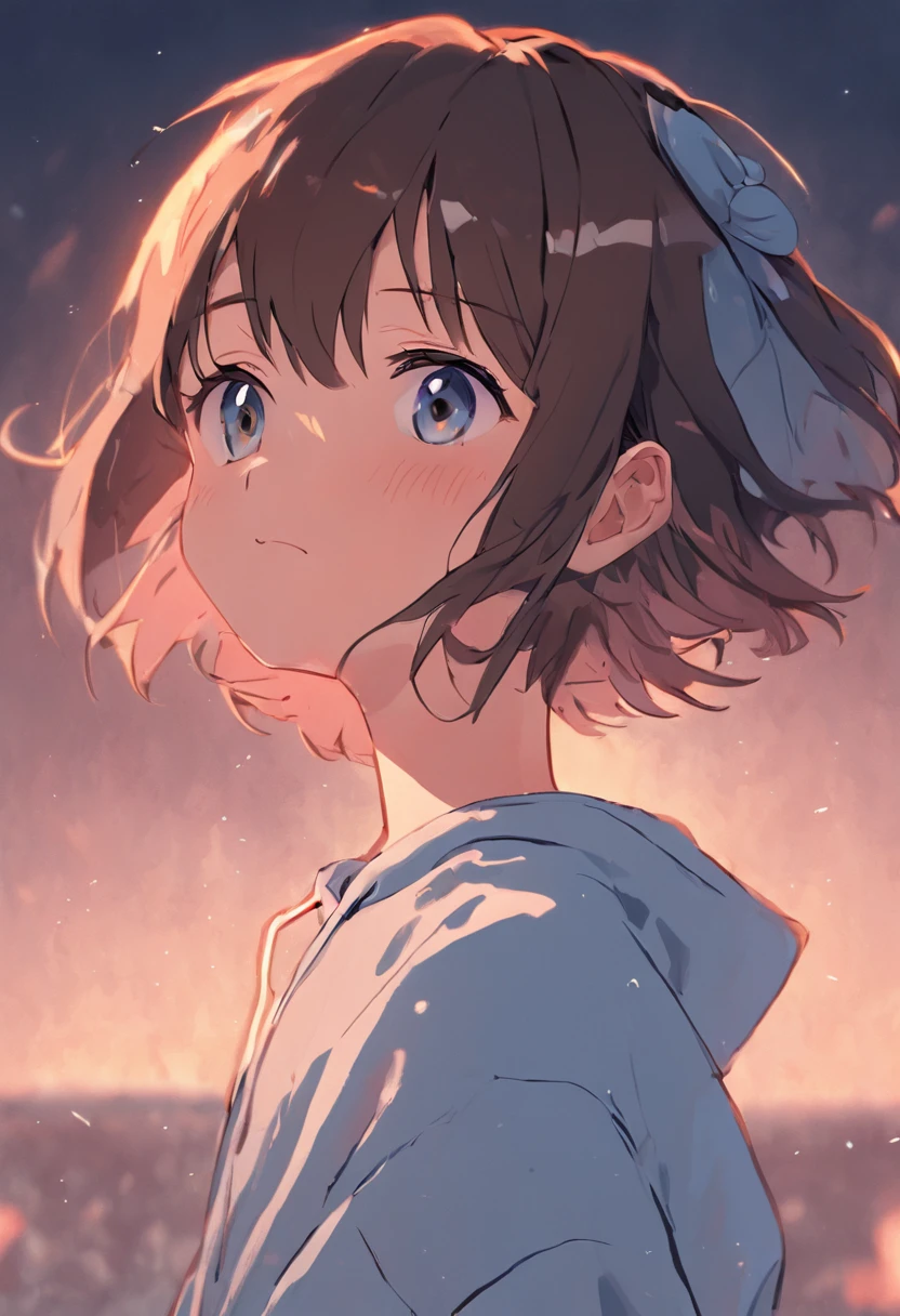 Youth Short brown hair Blue sports headband White sweatshirt Running High quality Delicate light and shadow Fine details Rich clothing patterns Bright colors Extremely fine eyes Dark brown eyes Facial hands are highly modified