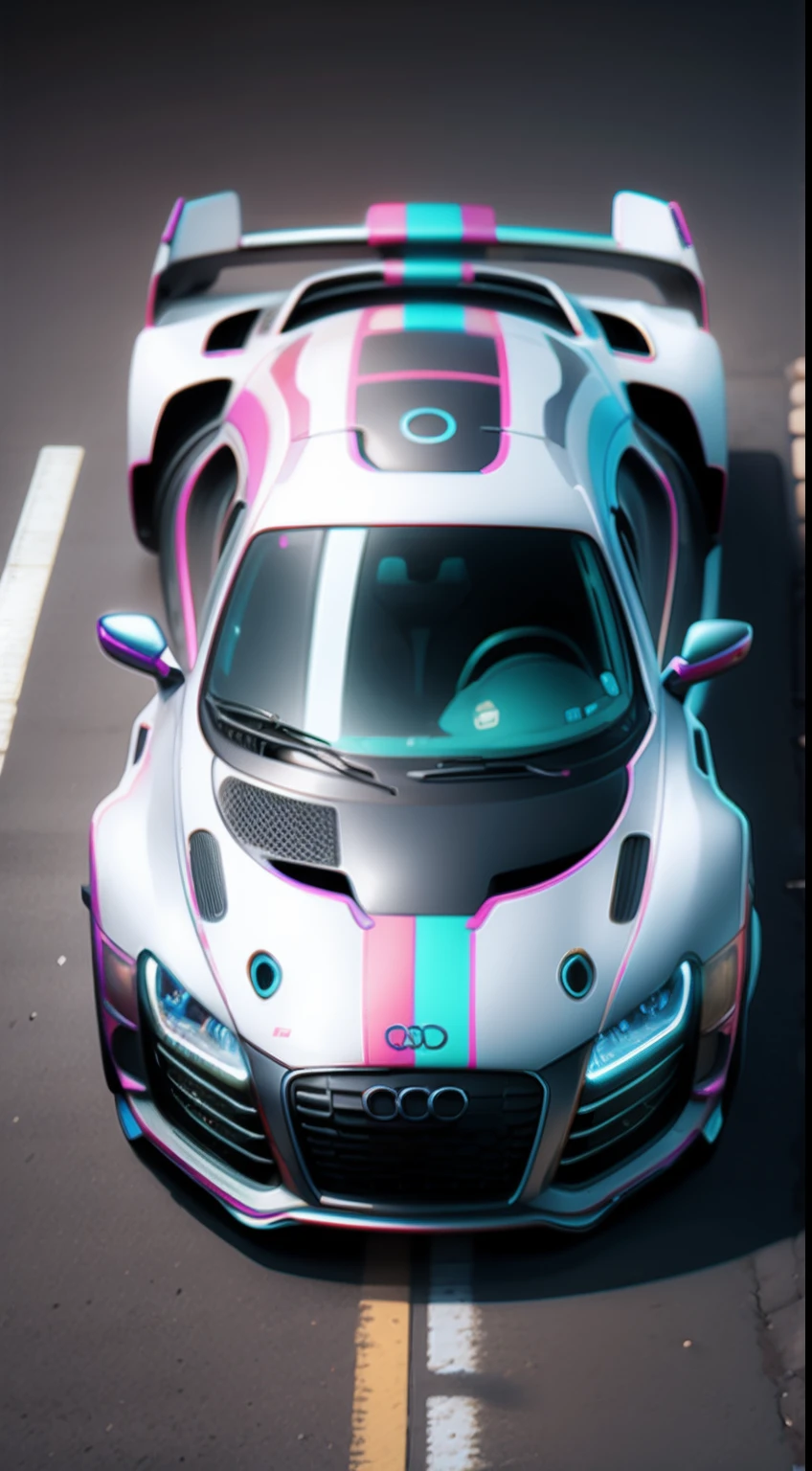 Psychedelic::6 Audi R8::5 octane rendering, Full-HD, 8K