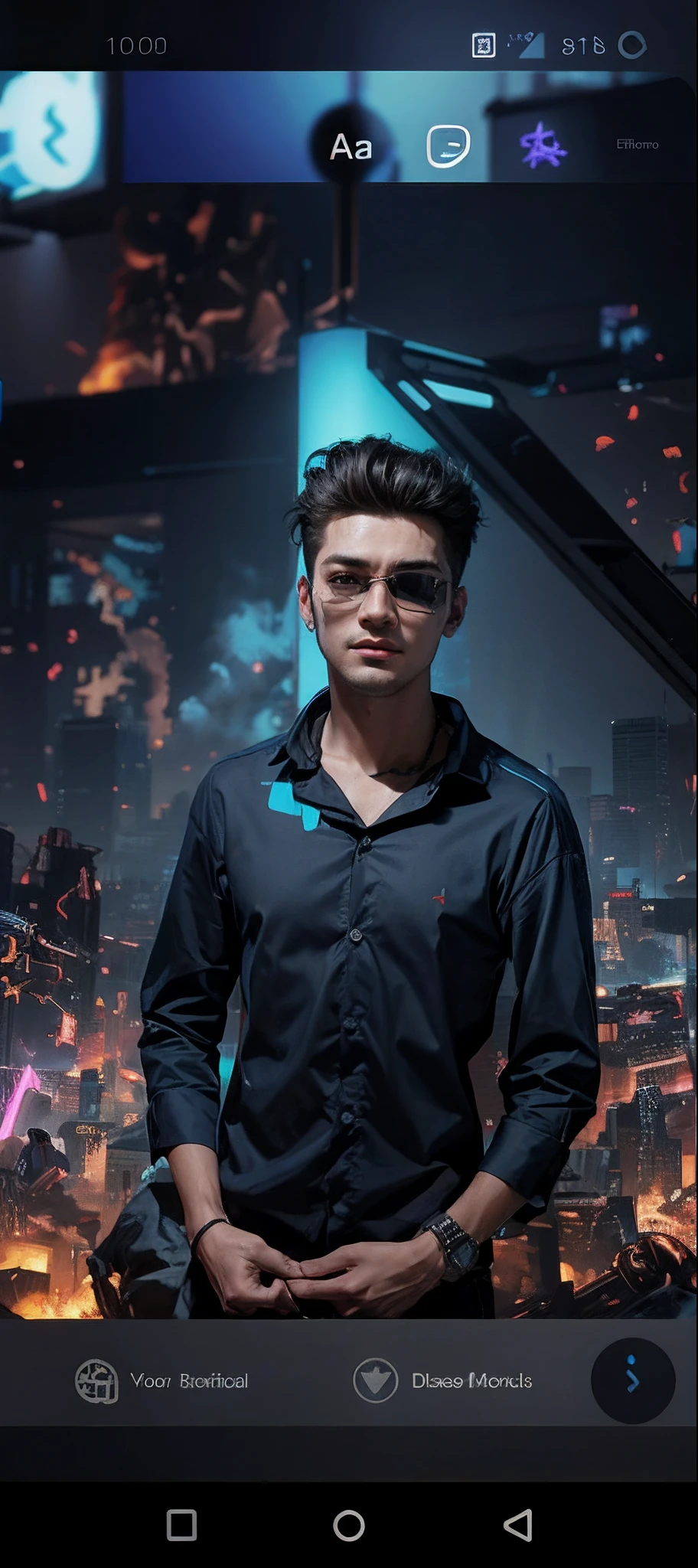 Background change, shirt change , cyberpunk background, handsome boy, realistic face,8k, ultra realistic