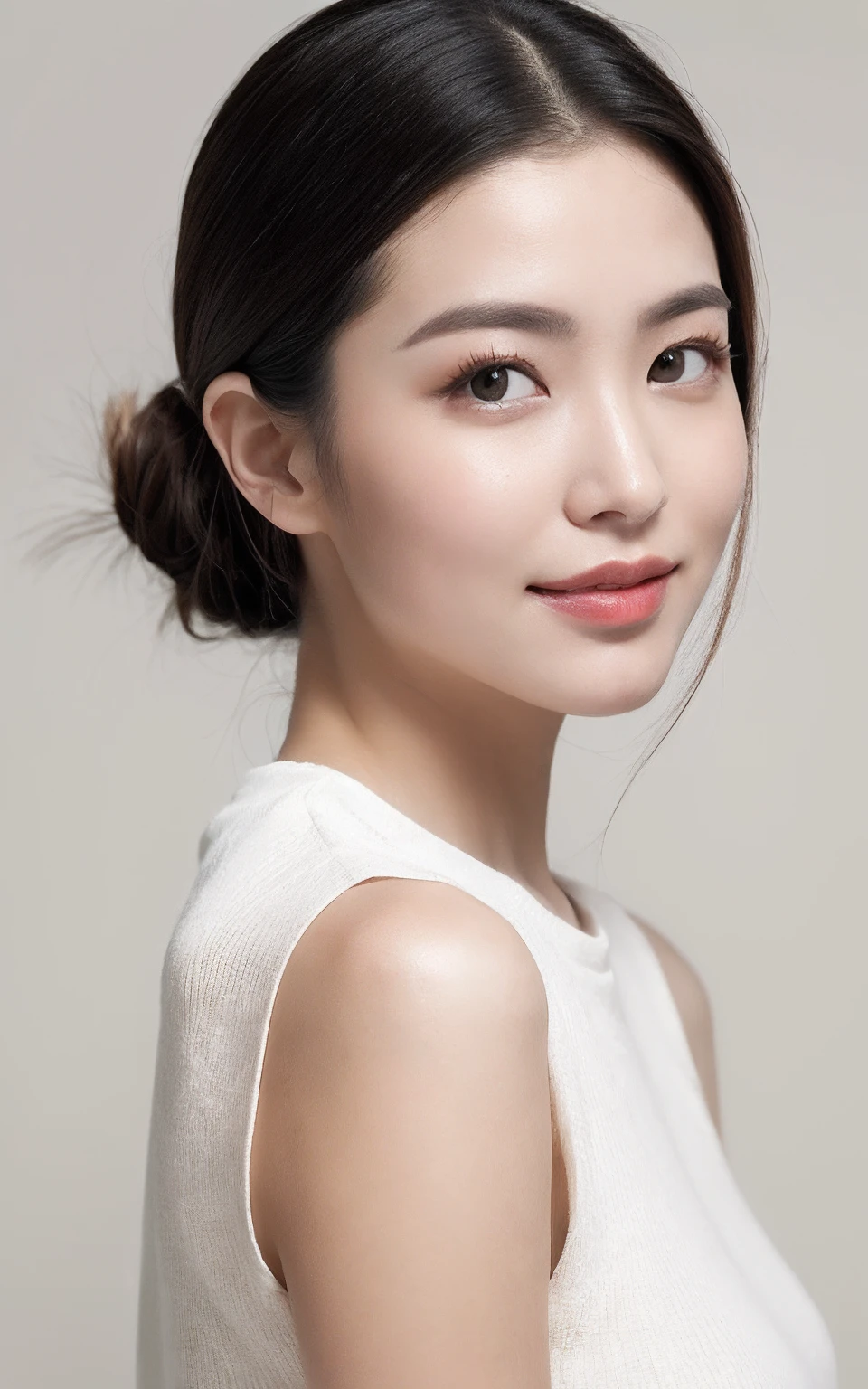 ((Best image quality, 8k, masterpiece:1.3)), A 50-year-old woman, Mature woman with wrinkles on her face:1.3, (Casual Hairstyles, Big Breastsの漏れなし:1.2), Elderly, Low-cut bra,Ultra-fine face, Detailed eyes, double eyelid,smile,Small waist,Big Breasts,close,Chest close-up,White skin,Casual background,whole body、Sexy Legs、Emphasize the chest