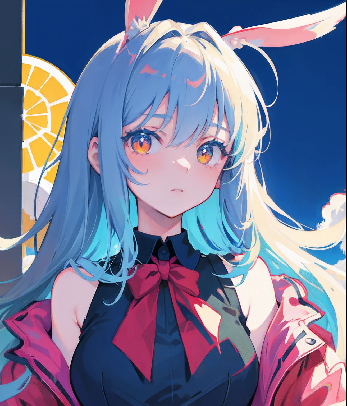(Flat Color:0.9),(Colorful:1.1),(Masterpiece:1,2), Best Quality, Masterpiece, High Definition, Original, Very Detailed Wallpaper, Viewer's View,,,1girl,Solo,Bunny Girl,Portrait