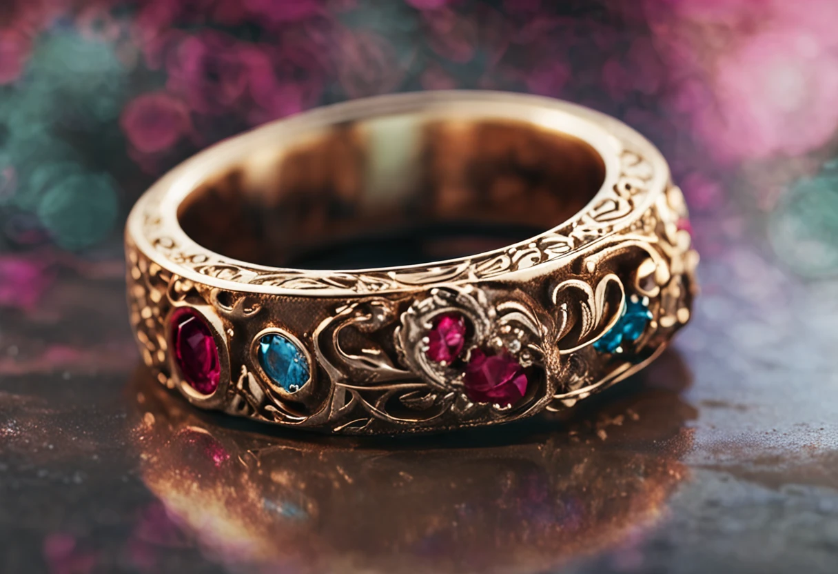 "a unique and exquisite ring with intricate details, reflecting elegance and craftsmanship."