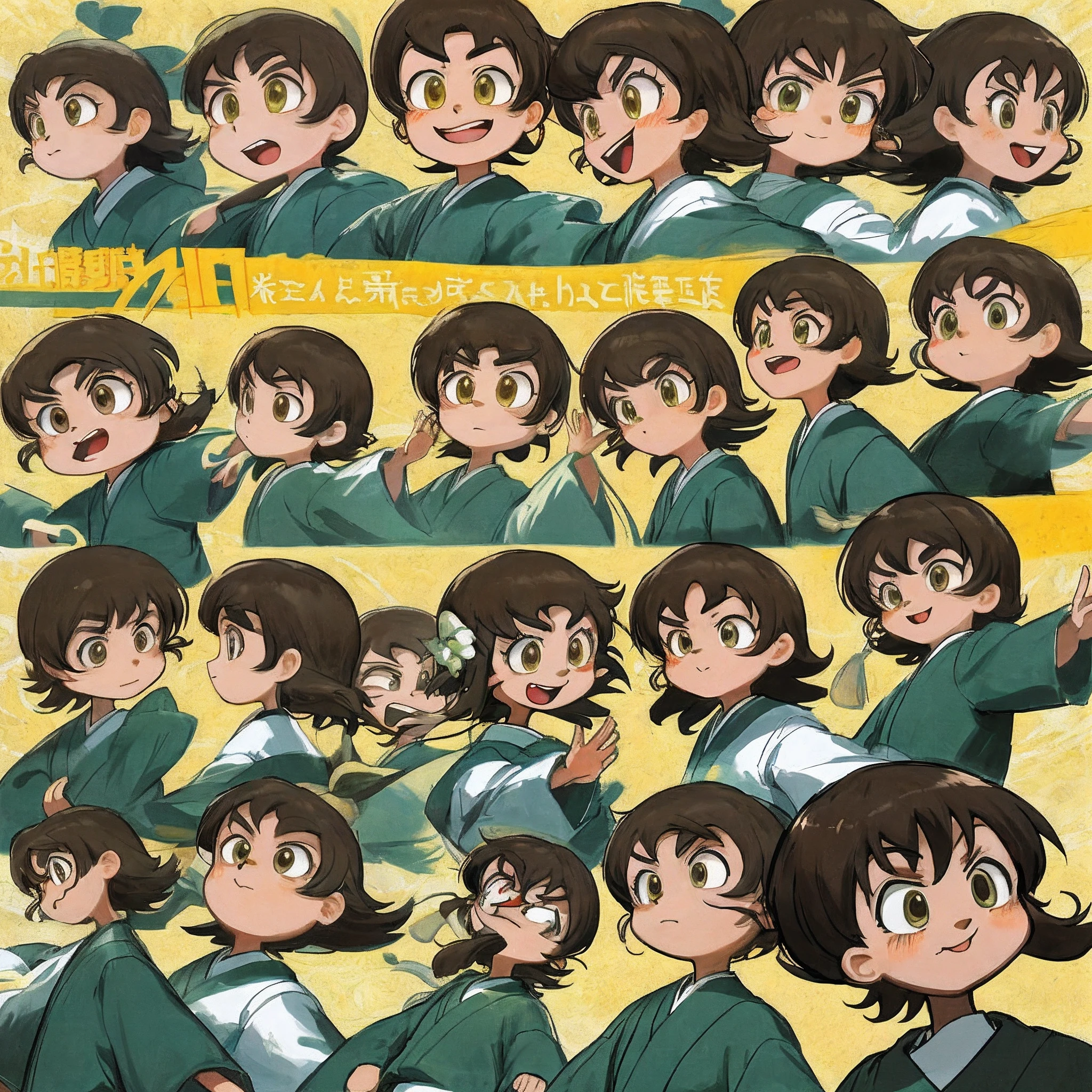 ogino chihiro，cartoony，Looks stupid，Exaggerated expressions