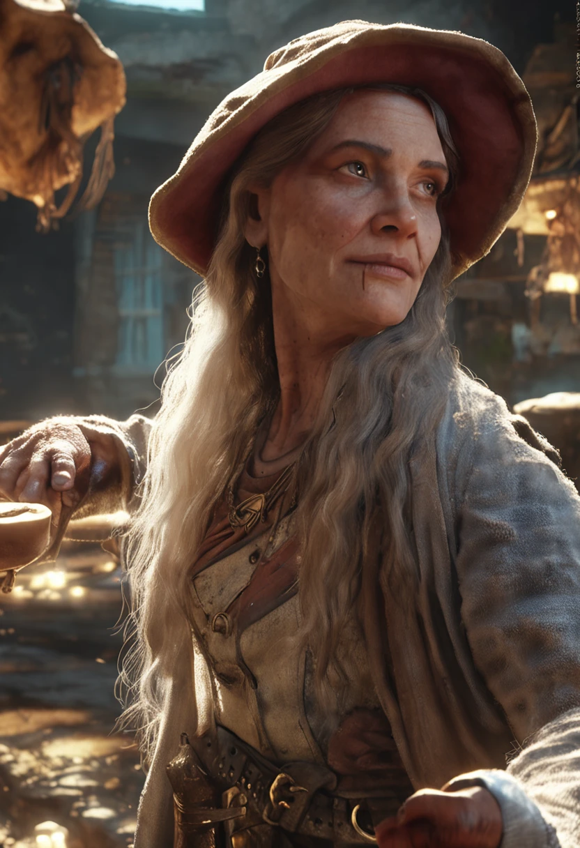 the witch, Best quality, Masterpiece, (Realistic:1.2), Front, Detailed face, (((Masterpiece))), (((Best quality))), (((Extremely detailed))), illustration, mysterious,