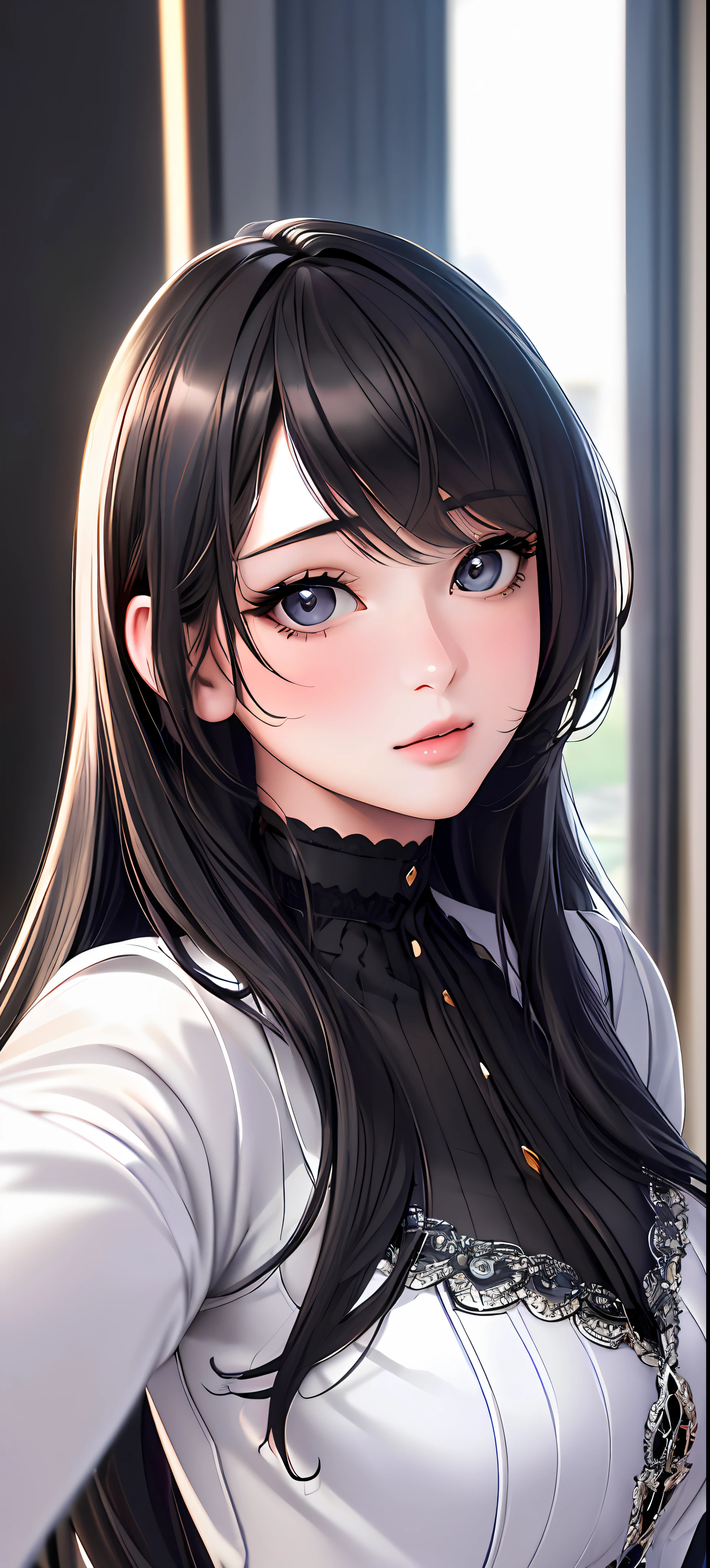 (original) , (very detailed wallpaper) , (best quality) , (masterpiece) , photographic reality, realistic, very detailed illustrations , beautiful eyes, (delicate face) , perfect detail, (best lighting) , (super complex details) , ultra-detailed,
kogal,((selfie)), ((black suit1.5)),
4K unified, (super detailed CG: 1.2) , (8K: 1.2) , realistic, octane rendering