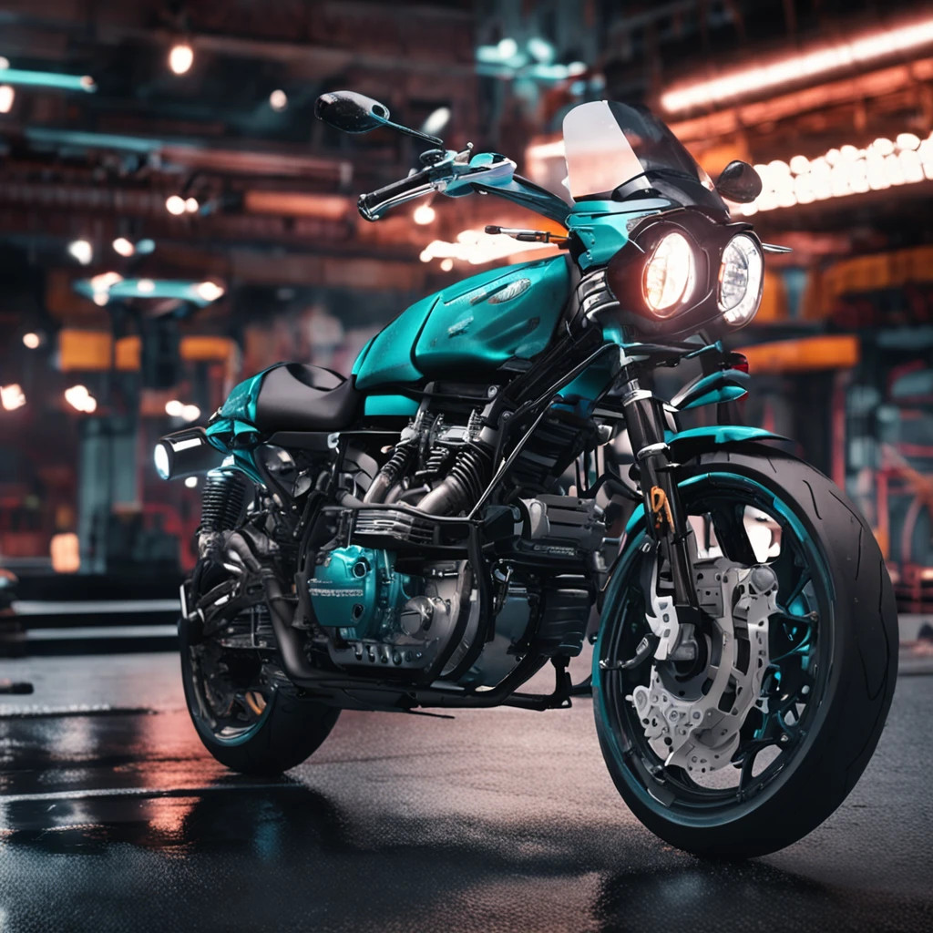 Technological，Future，the motorcycle，Mechanized，white backgrounid，Lighting effects and light effects，Highly detailed，8K
