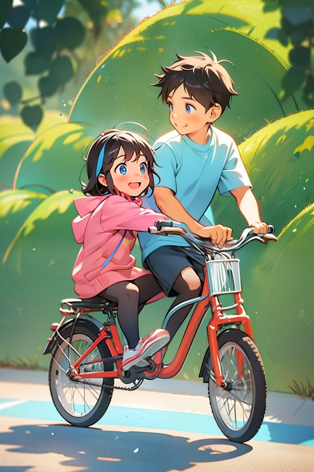 riding bicycles