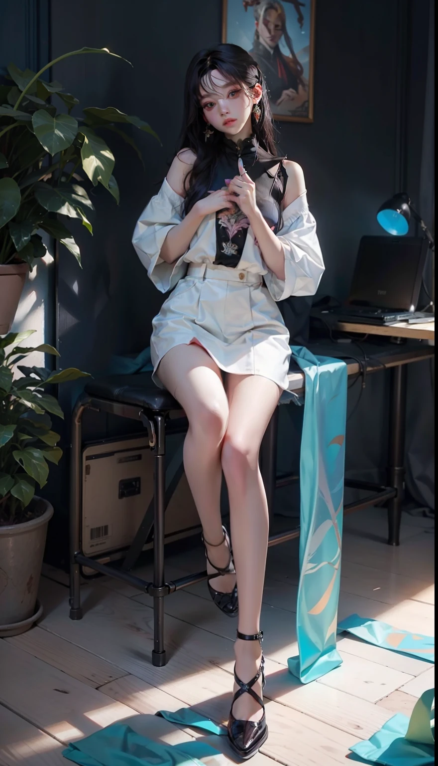 depth of fields,Best Quality, 超A high resolution, (Photorealistic:1.4),Perfect Anatomy,Perfect Skin, very intricate, 8K UHD,1 girl ,Small bikini type sheer lingerie with white or pale pink areas,Short chignon hair,(flat chest,Covered, embarrassing smile, Beautiful fece, slim legs stick out, Clothes are exposed,Sexy exposed skin, ((Small breasts)),thin chest ,Japanese,Fancy Panties,Photo,photograph,Underwear,Tube Top,Cotton panties,Petite,B-cup breast