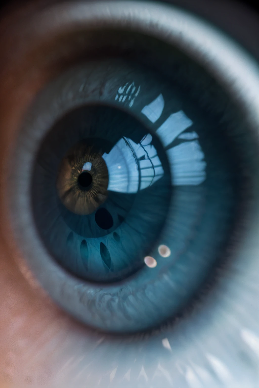 arafed, high details, best quality, 16k, [ultra detailed], masterpiece, best quality, (extremely detailed), dynamic angle, ultra wide shot, RAW, photorealistic, a extreme magnified picture of the human eye, green iris, a full moon, round moon being reflected on the iris, 3D rendering, [[anatomically correct]]