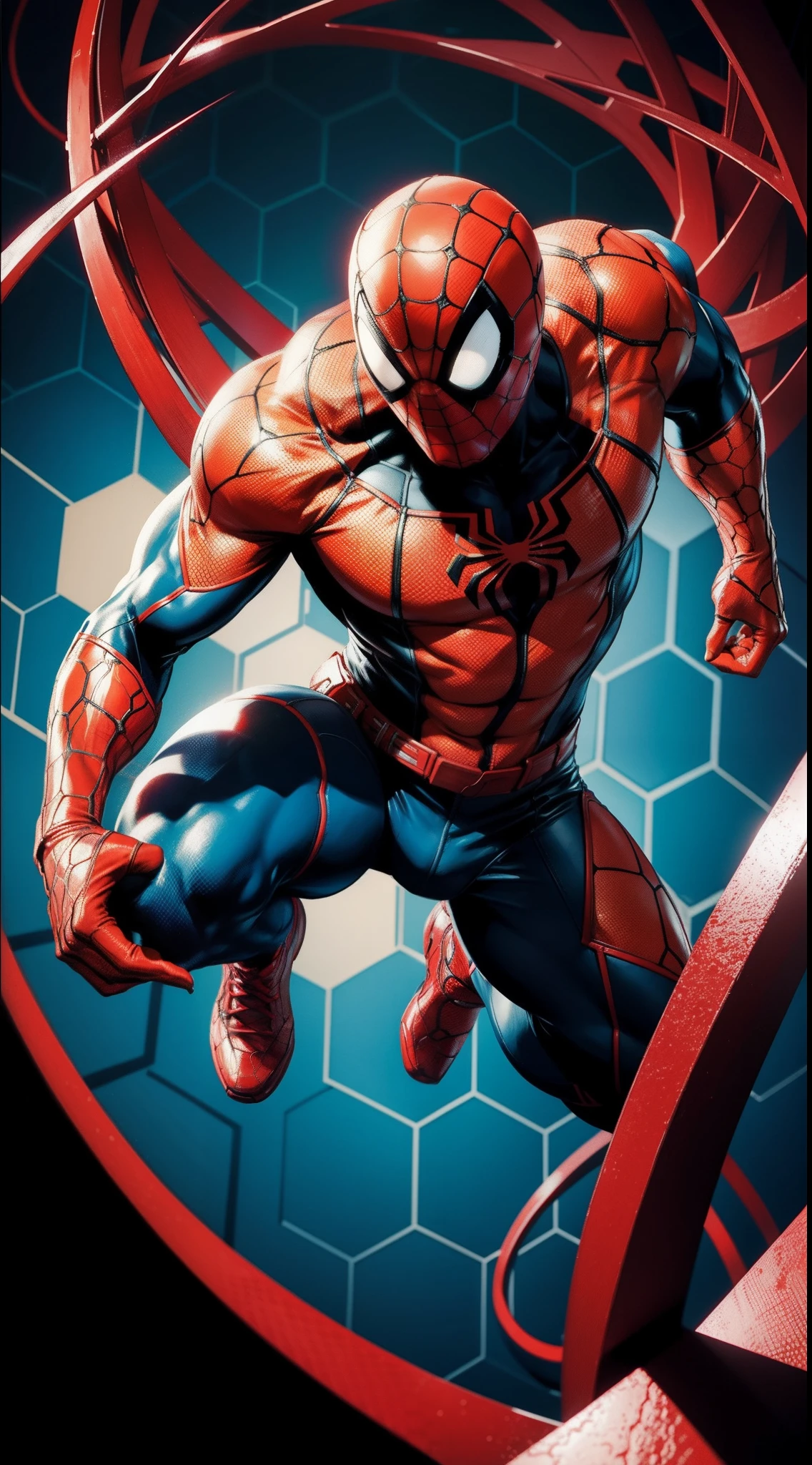 Spider-Man with black and neon green, a mask with a neon green glow