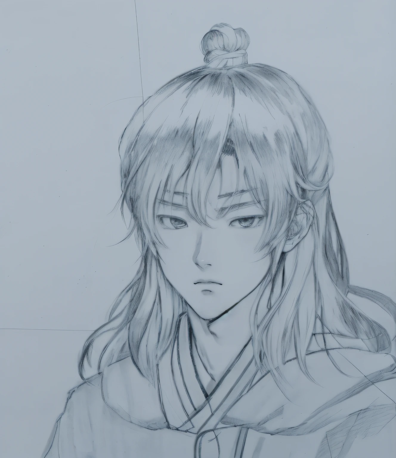 Boy's drawing, , inspired by Matsumura Goshun, an anime drawing, inspired by Kusumi Morikage, Anime Paintings, inspired by Yang Jin, anime style drawing，China-style